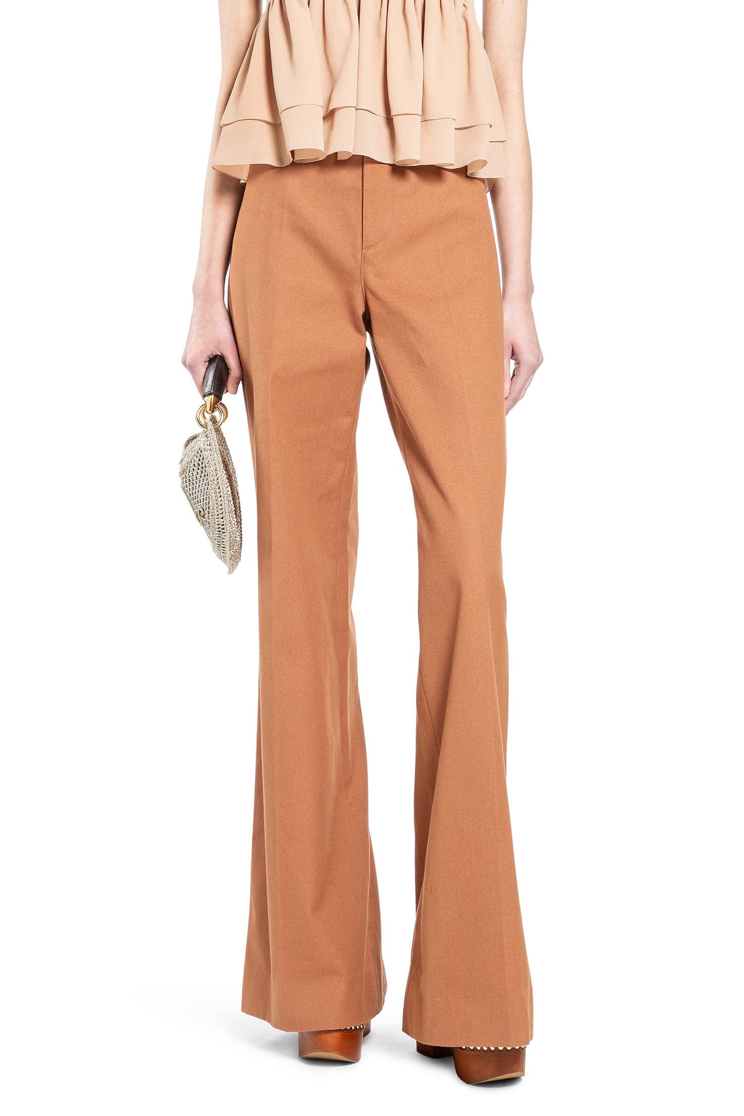 Chloe Flared Cotton Canvas Trousers