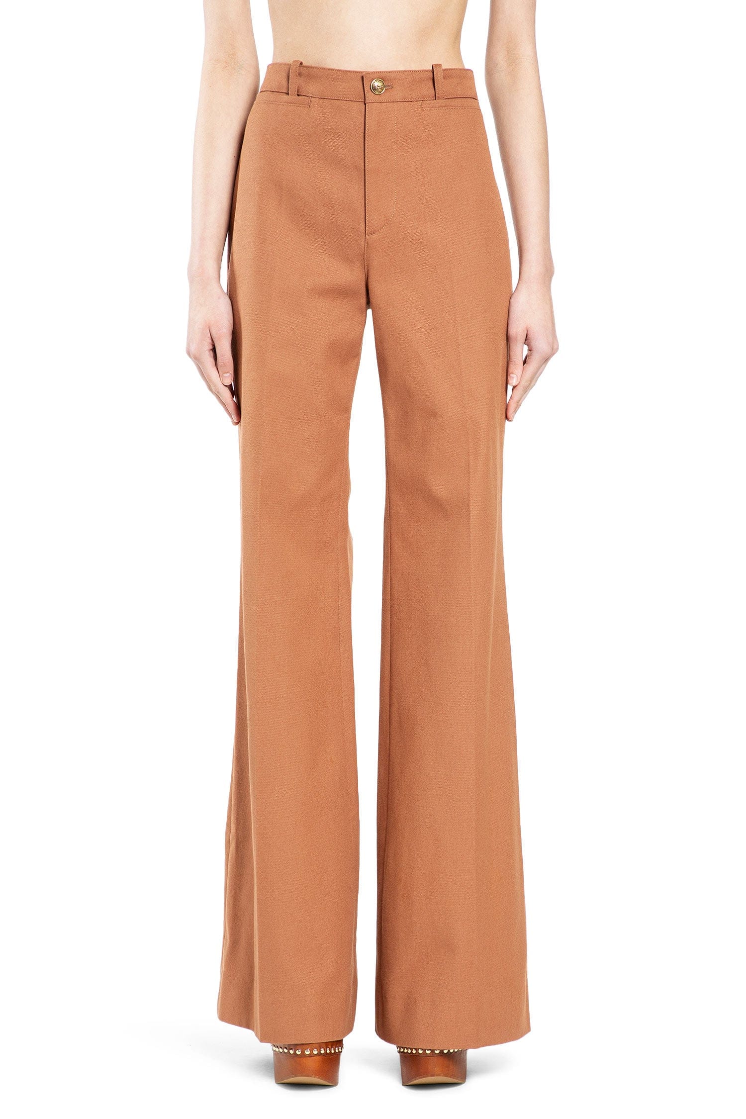 Chloe Flared Cotton Canvas Trousers