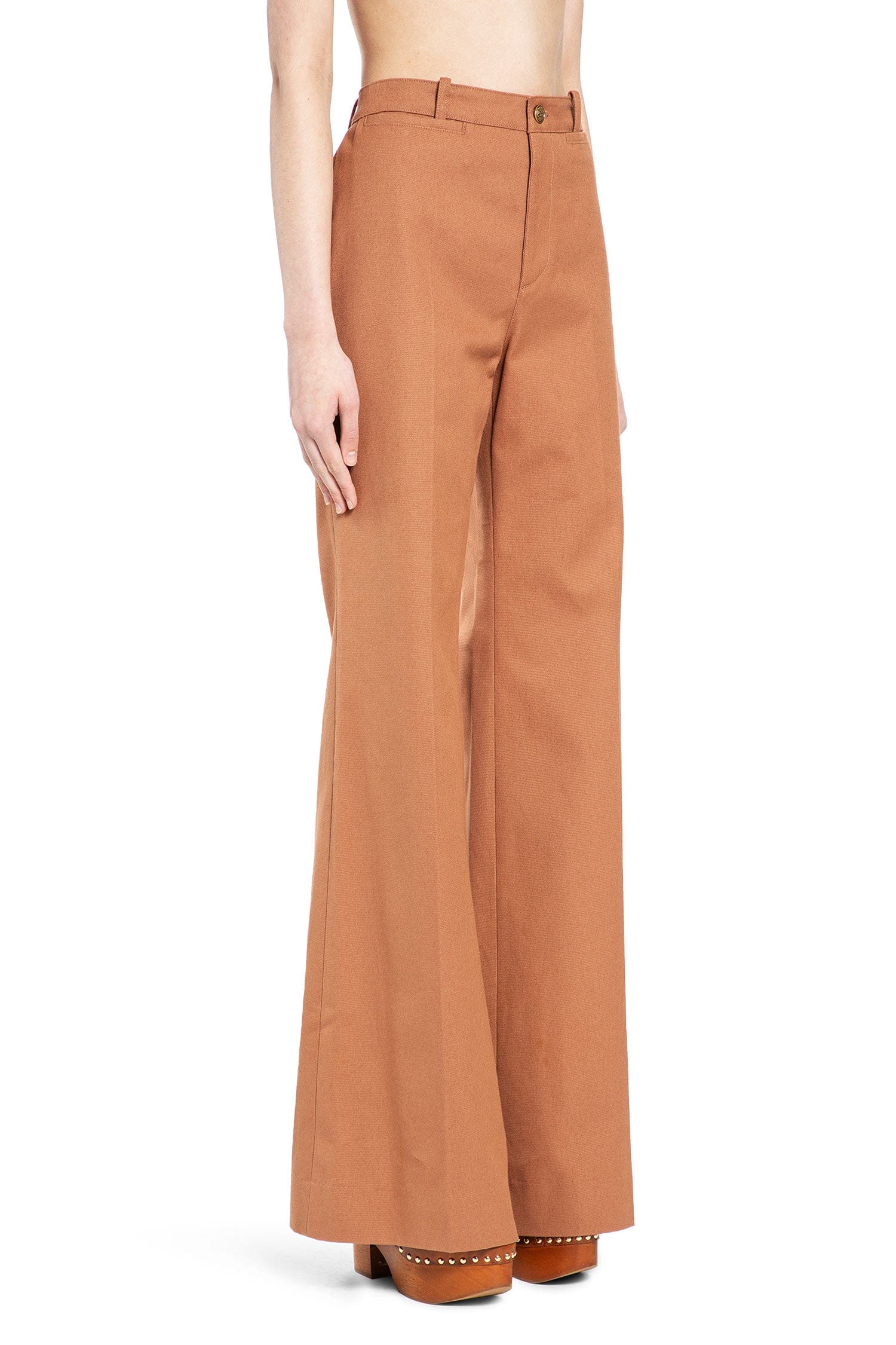 Chloe Flared Cotton Canvas Trousers