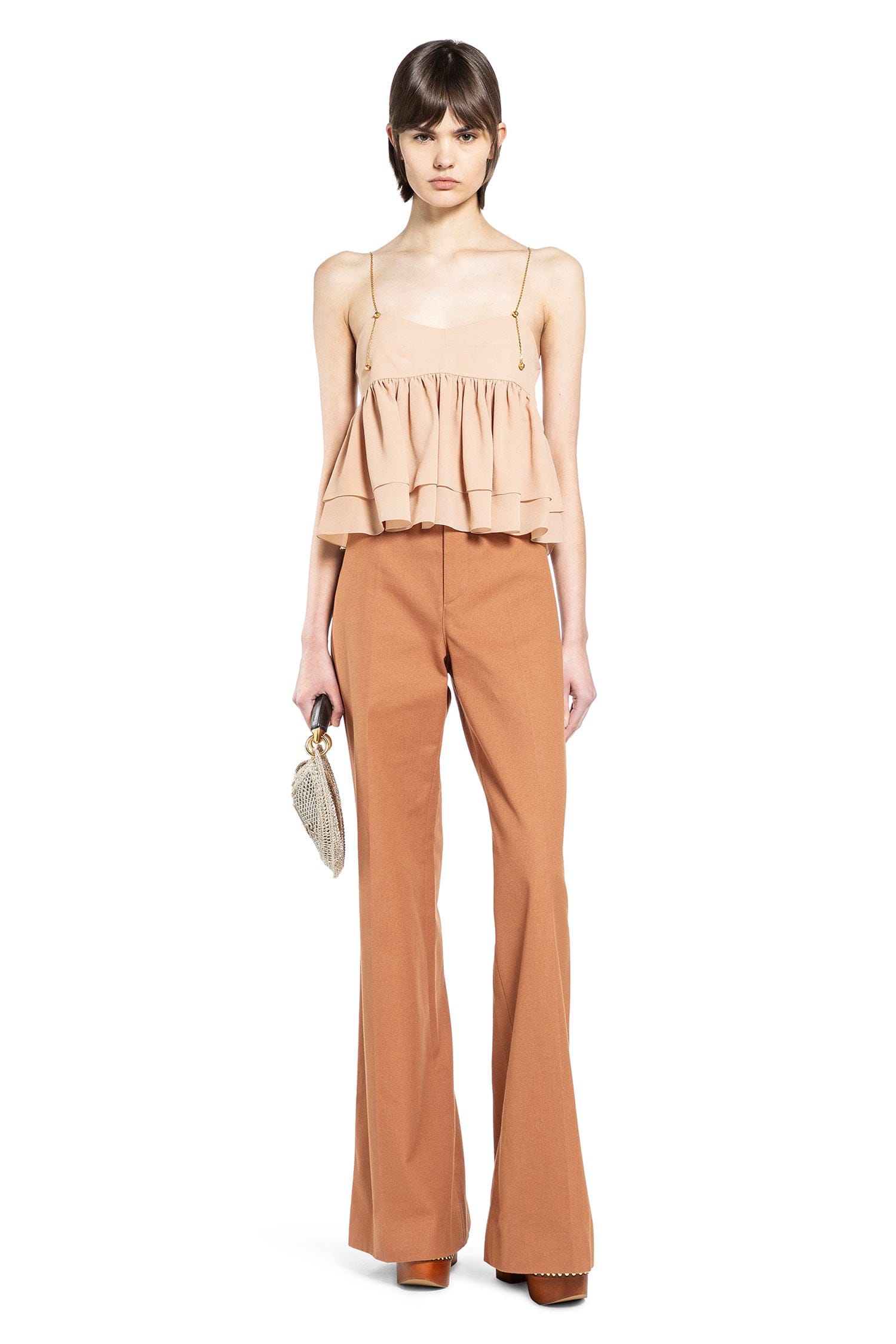 Chloe Flared Cotton Canvas Trousers