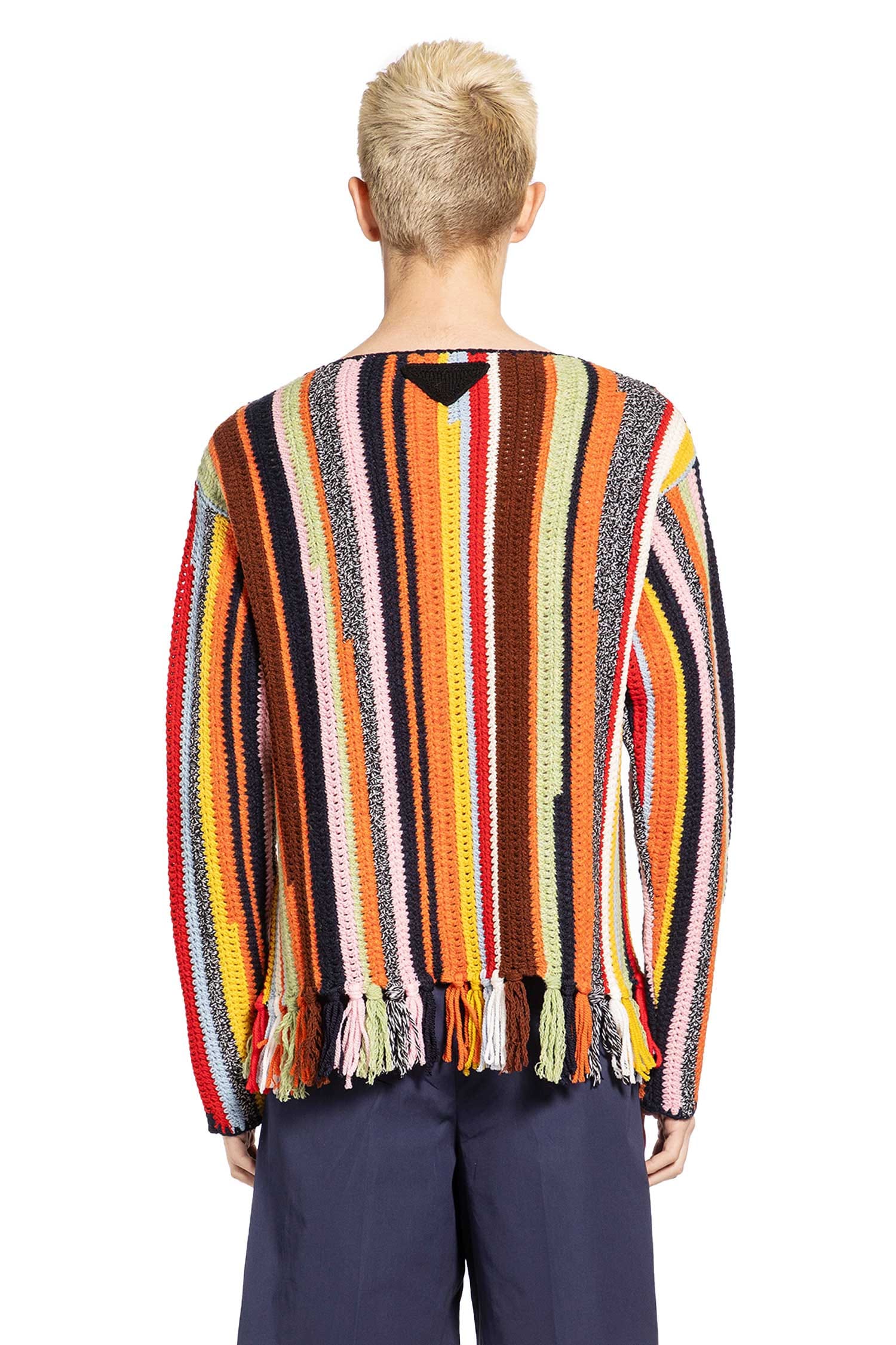 Prada Wool Crochet Boat Neck Sweater