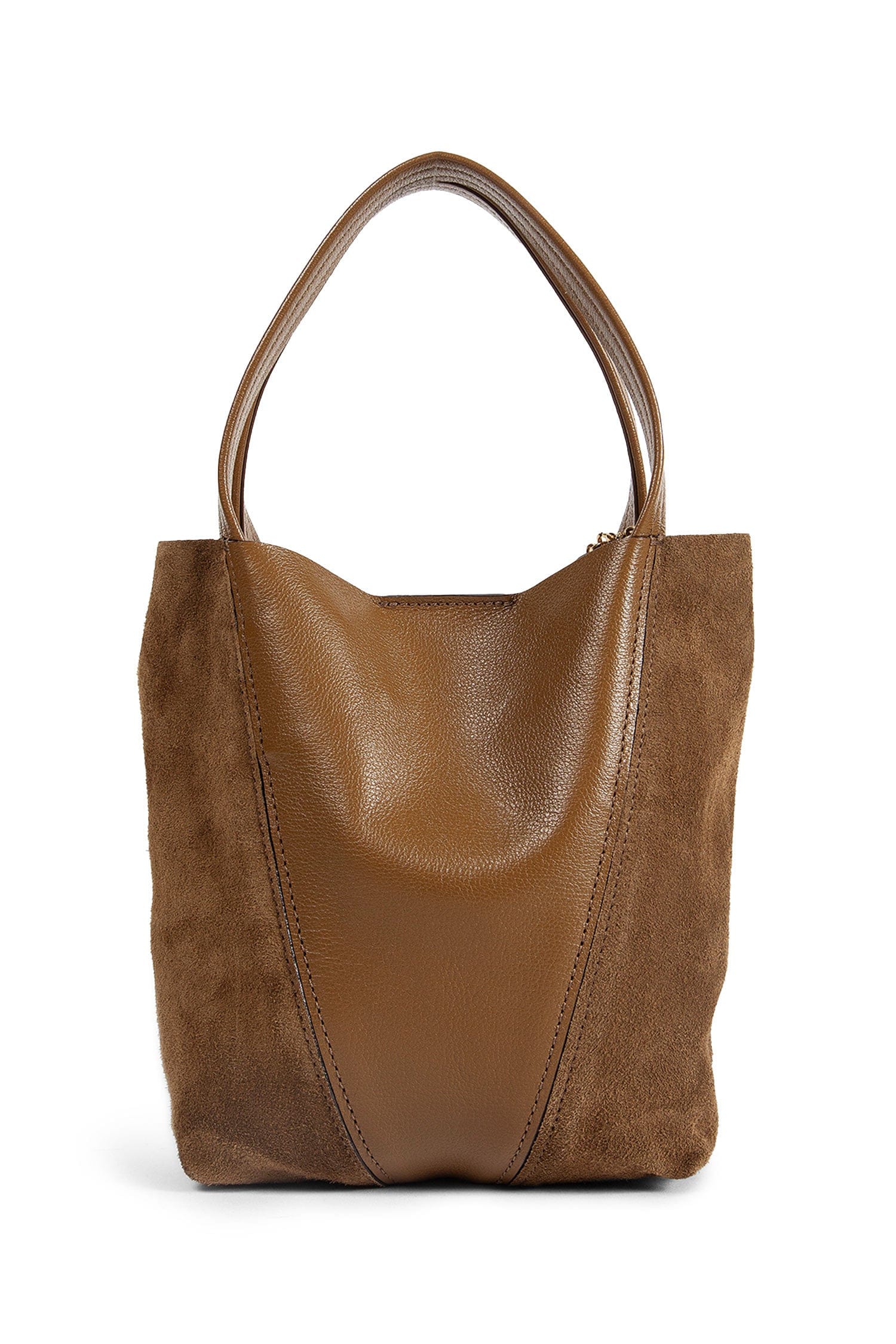 Chloe Small Spin Leather and Suede Shoulder Bag