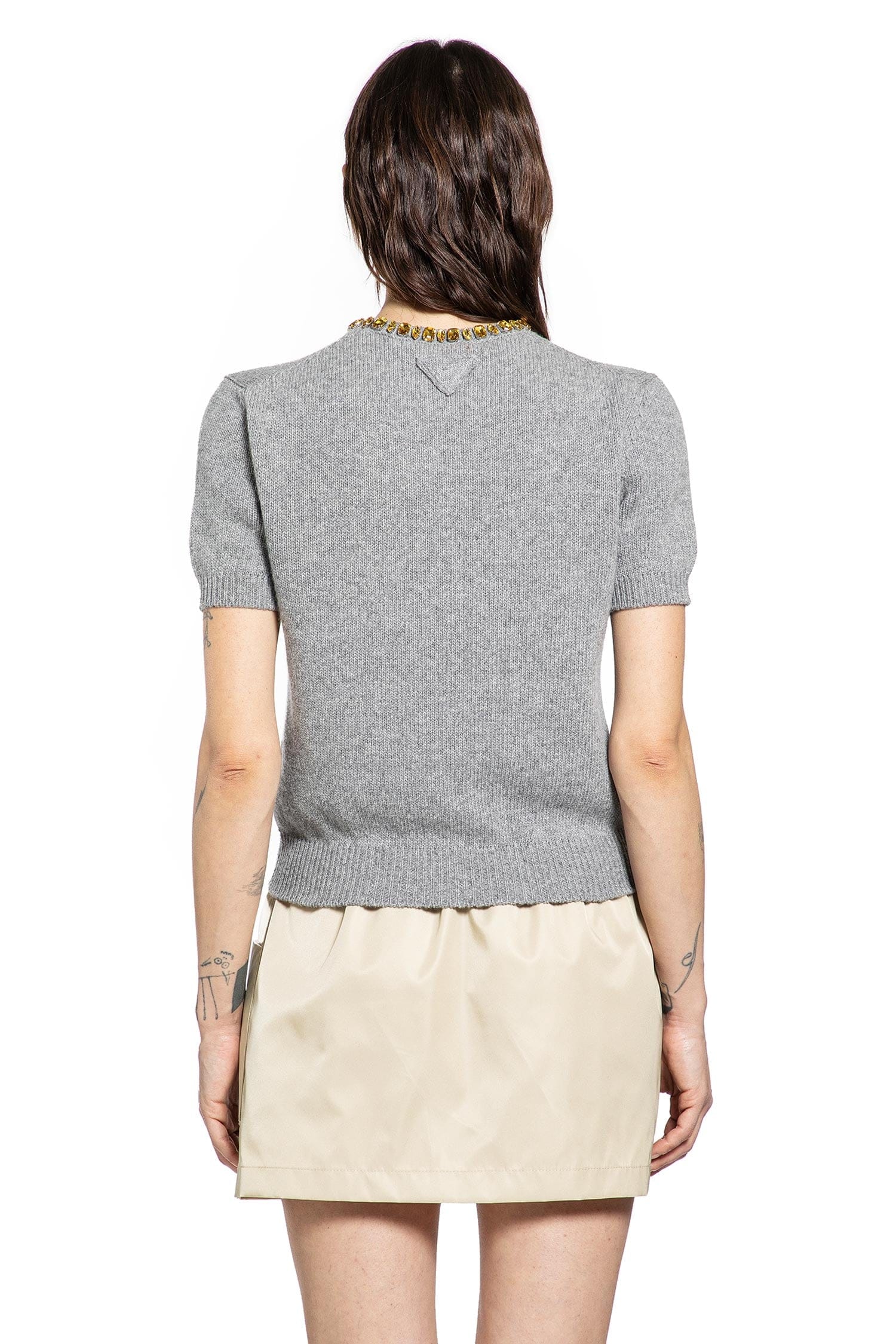 Prada Wool Cashmere Short Sleeve Sweater