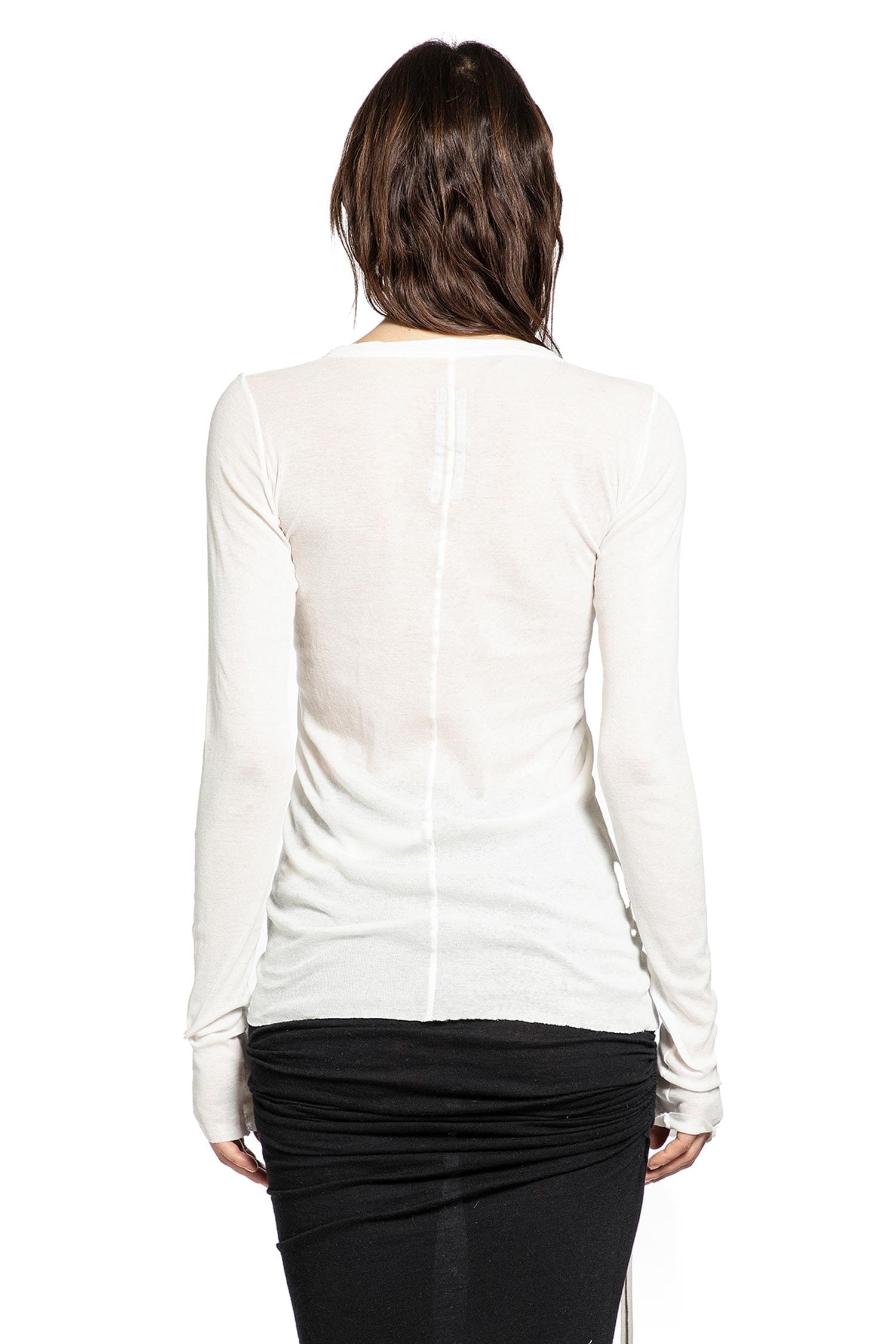 Rick Owens Temple Rib LS Tee In Mini Rib Jersey