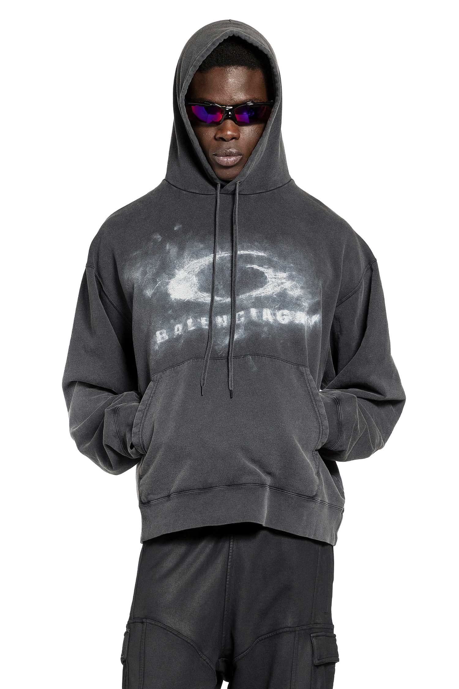 Balenciaga Washed Crayon Loop Oversized Hoodie
