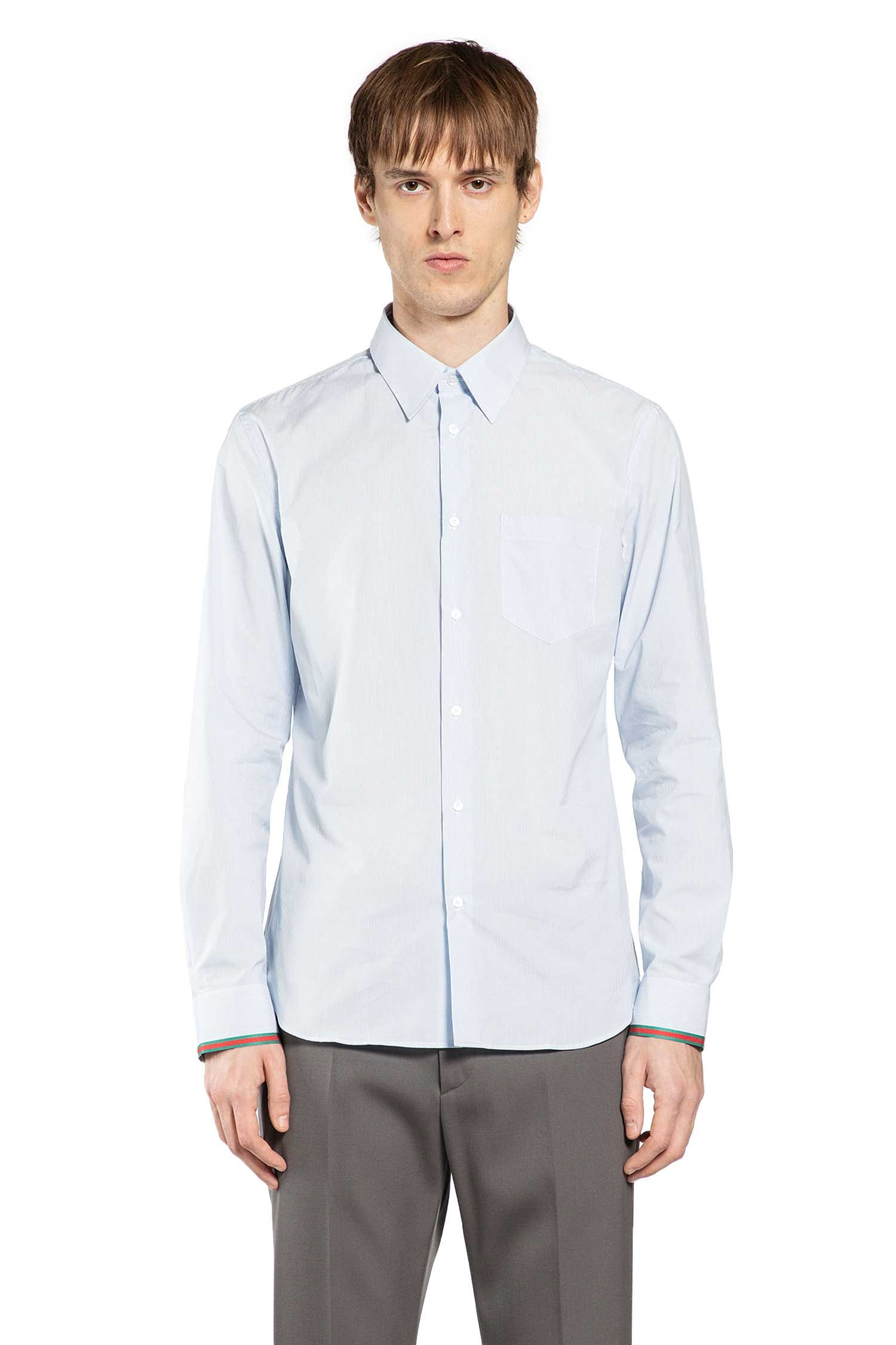 Gucci Striped Cotton Shirt with Web
