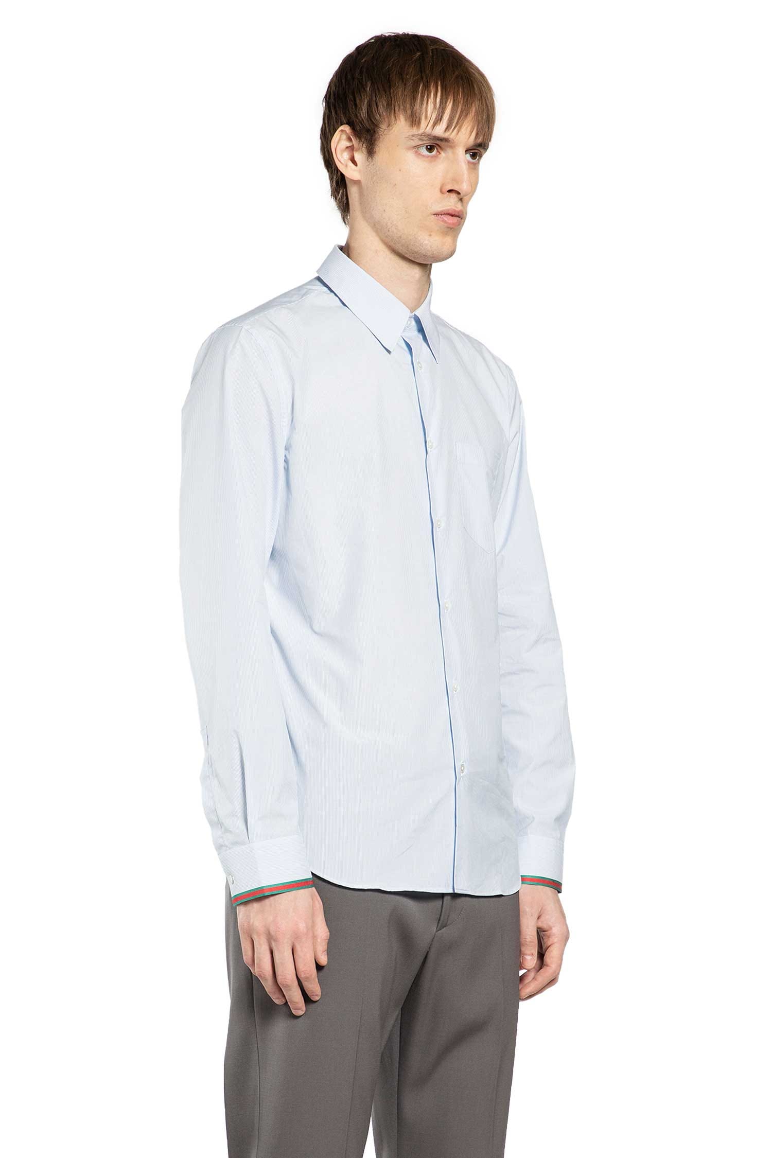 Gucci Striped Cotton Shirt with Web