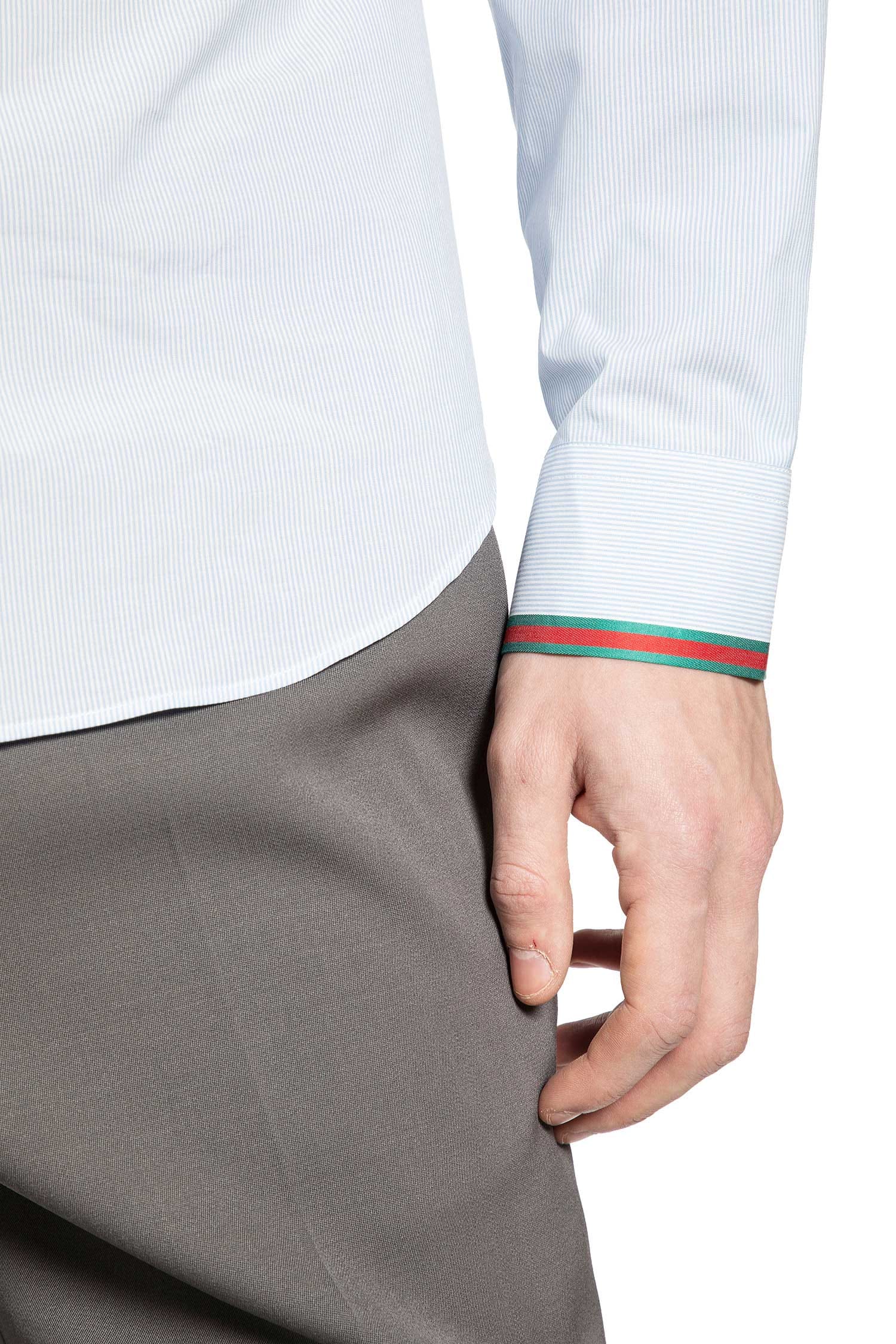 Gucci Striped Cotton Shirt with Web
