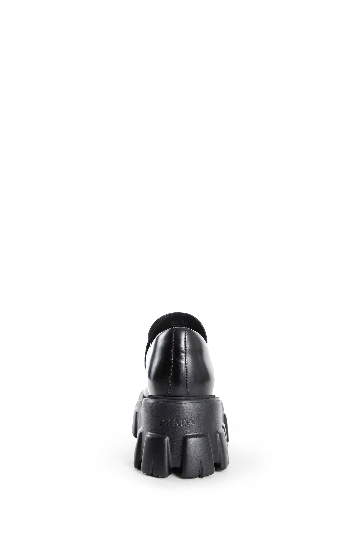 Prada Brushed Leather Monolith Loafers