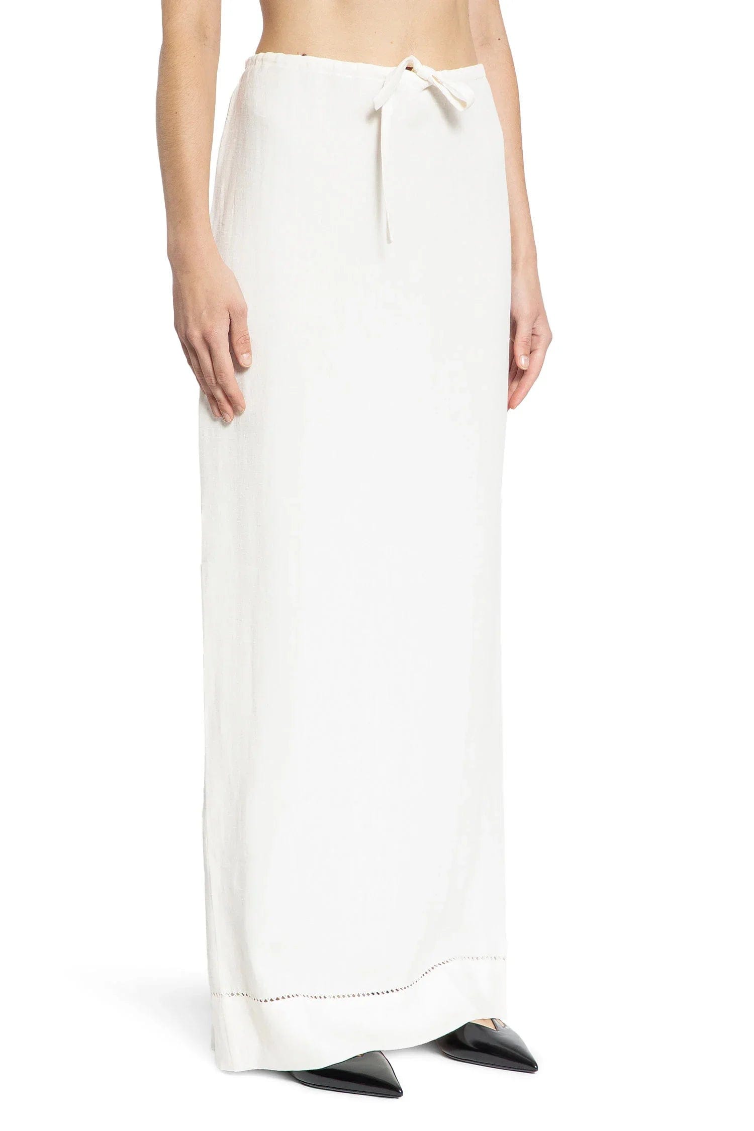 Prada Embroidered Linen Maxi Skirt