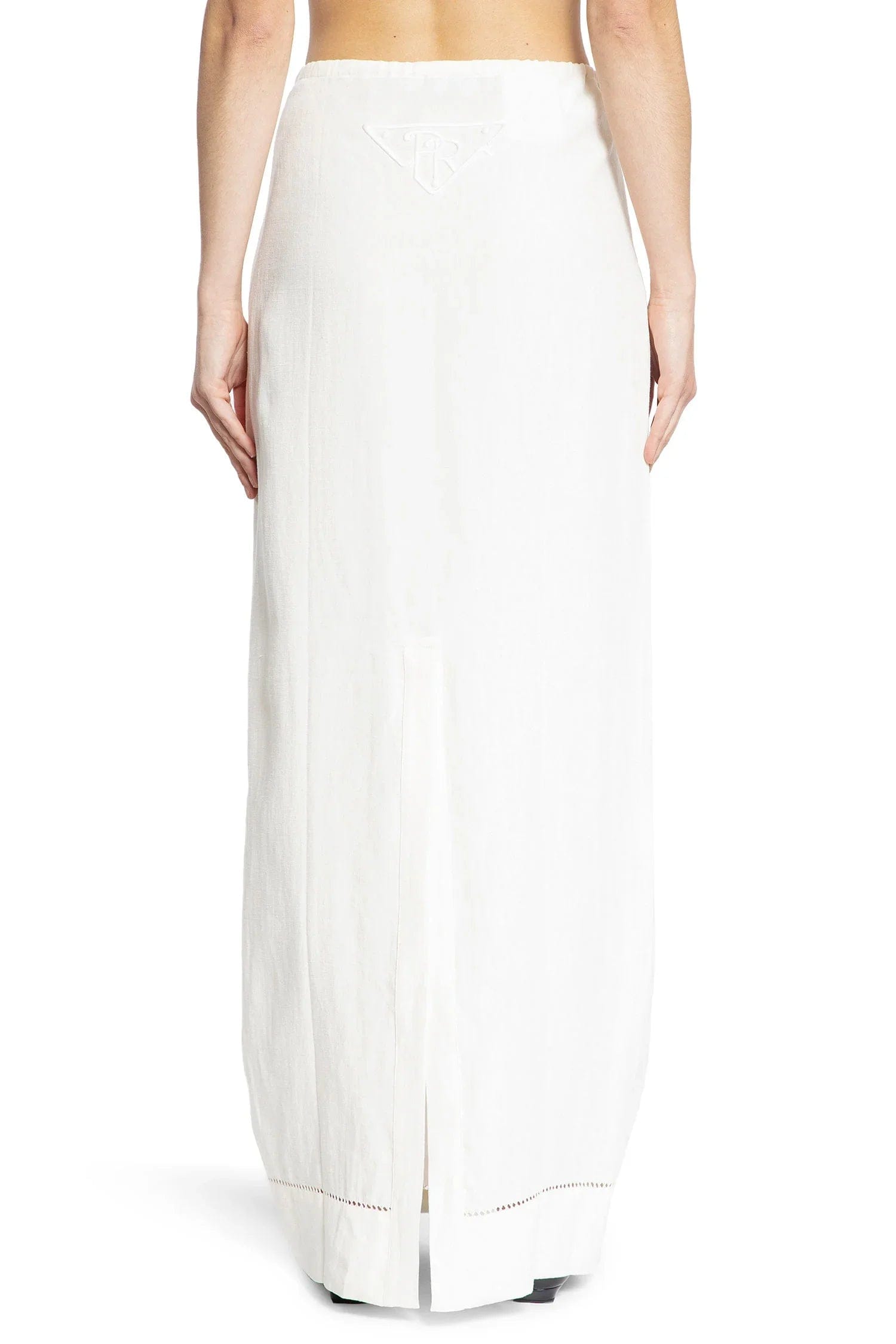 Prada Embroidered Linen Maxi Skirt