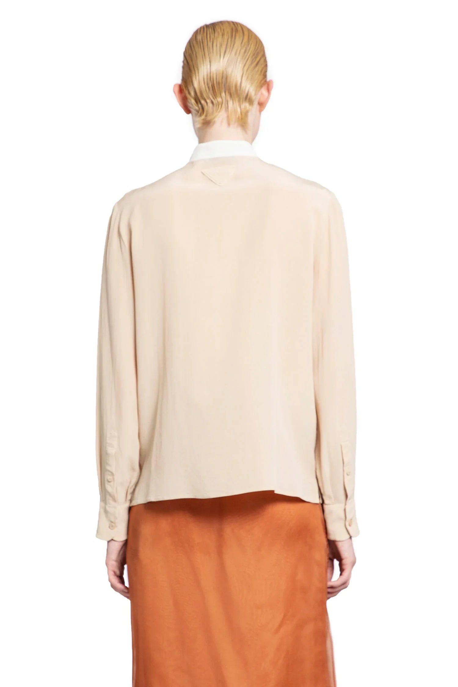 Prada Lavallière Crêpe De Chine Shirt