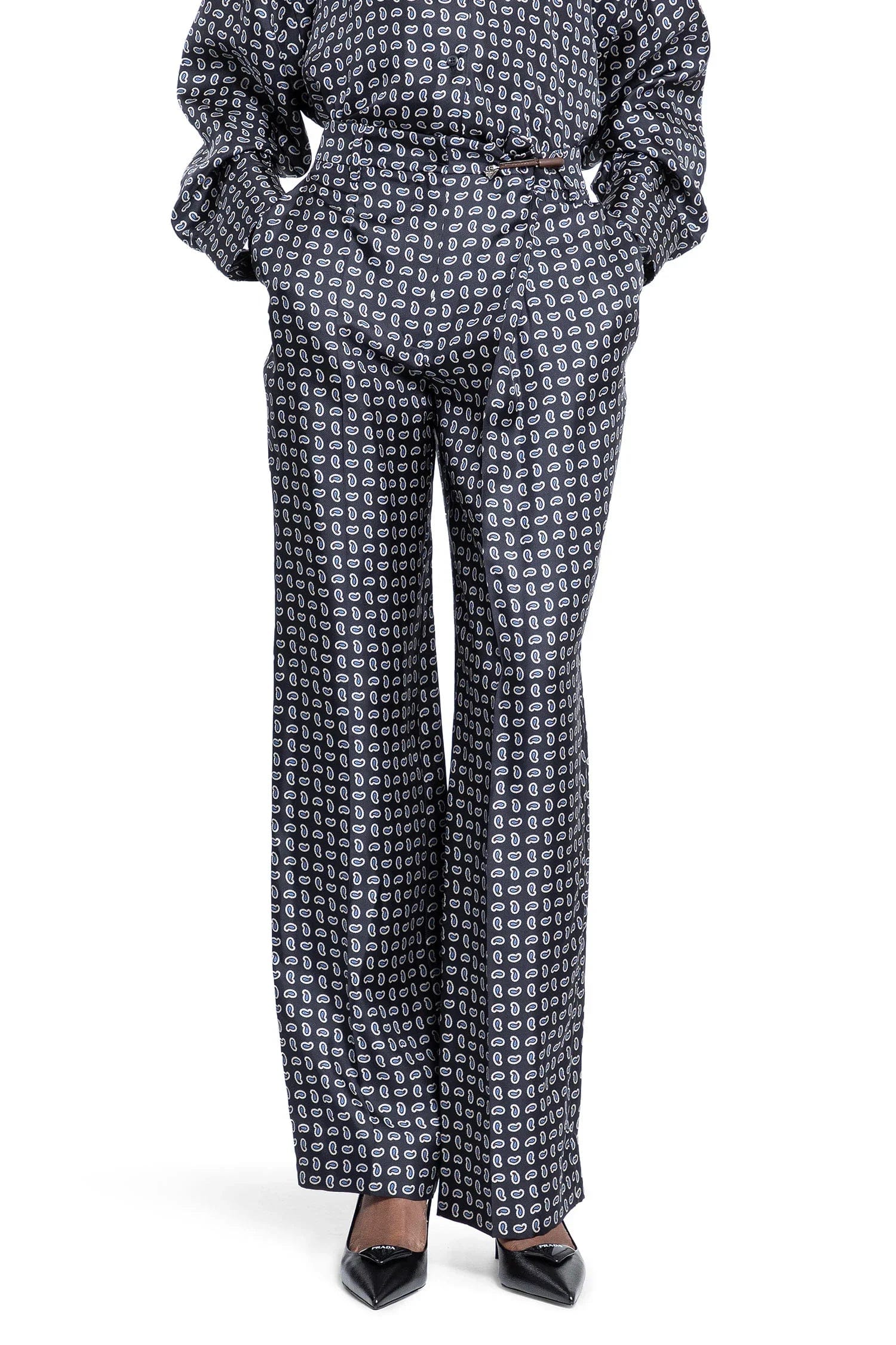 Prada Paisley silk trousers