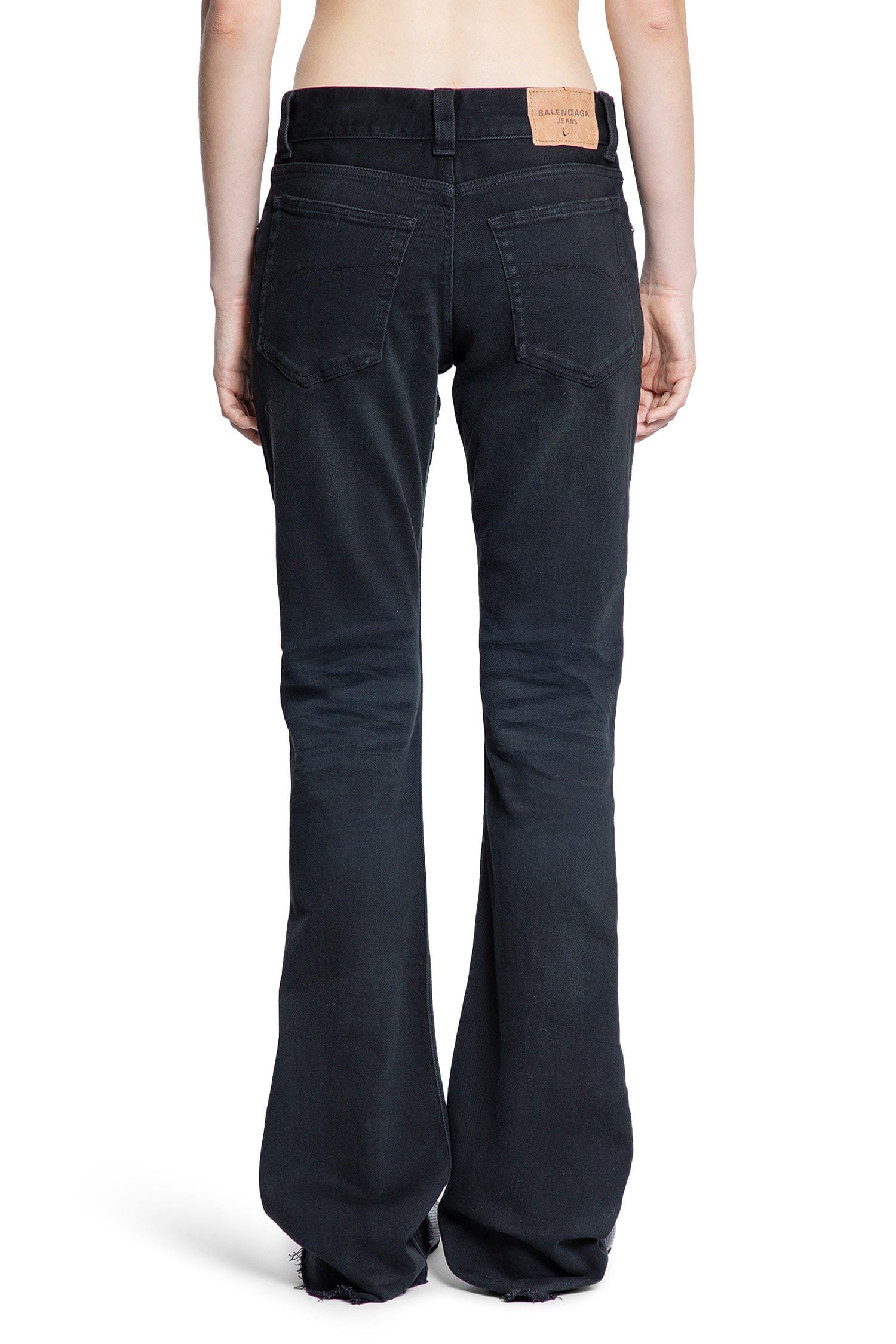 Balenciaga Slim Fit Bootcut Pants in Cotton Denim