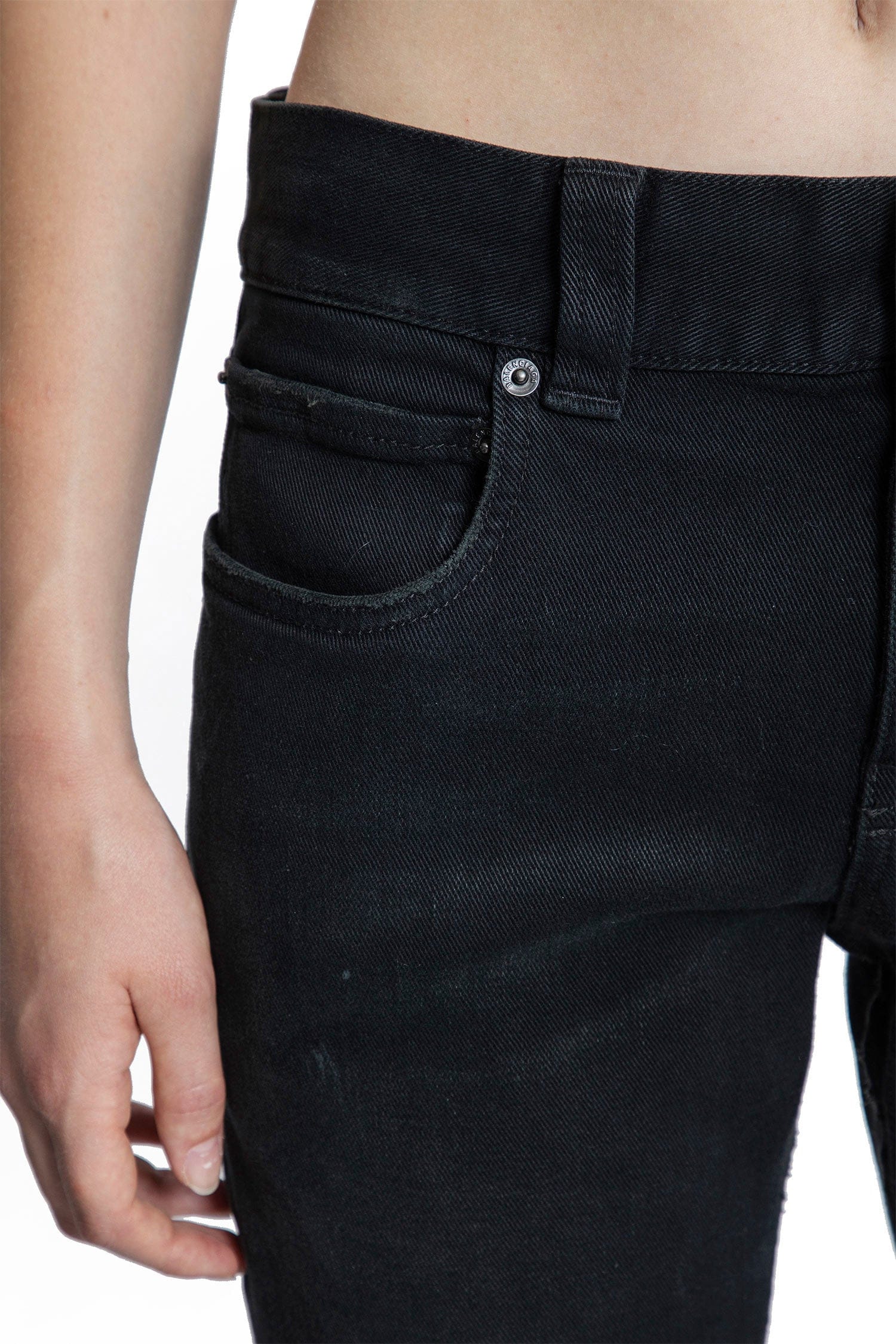 Balenciaga Slim Fit Bootcut Pants in Cotton Denim