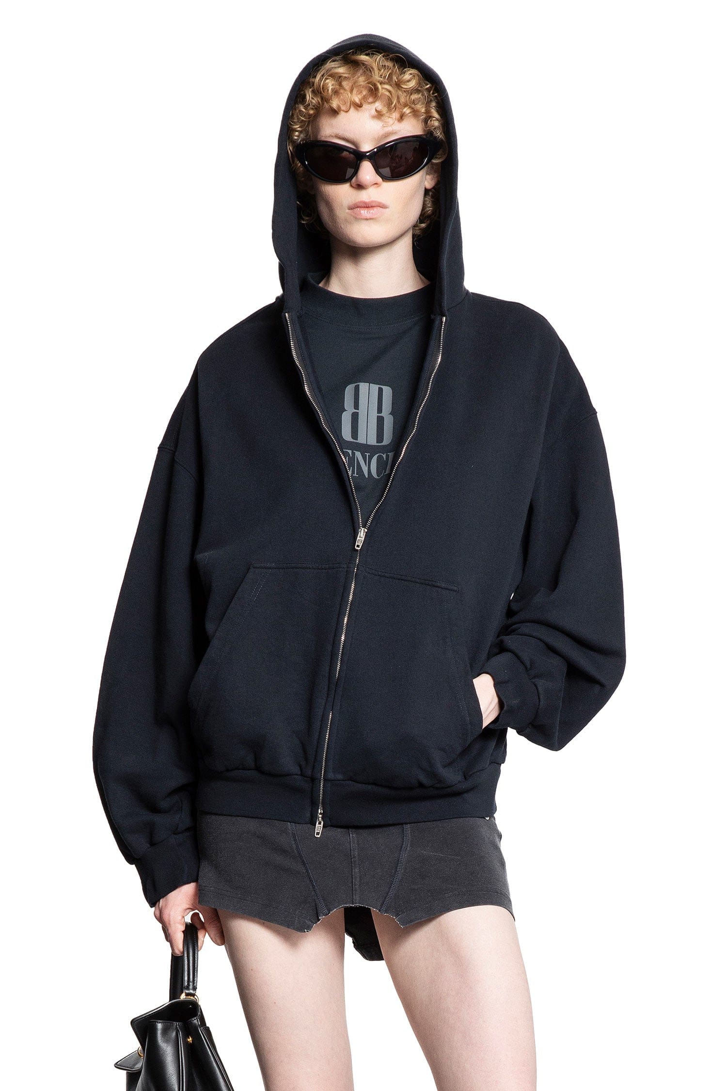 Balenciaga Flipped Uni Zip-Up Hoodie Regular Fit