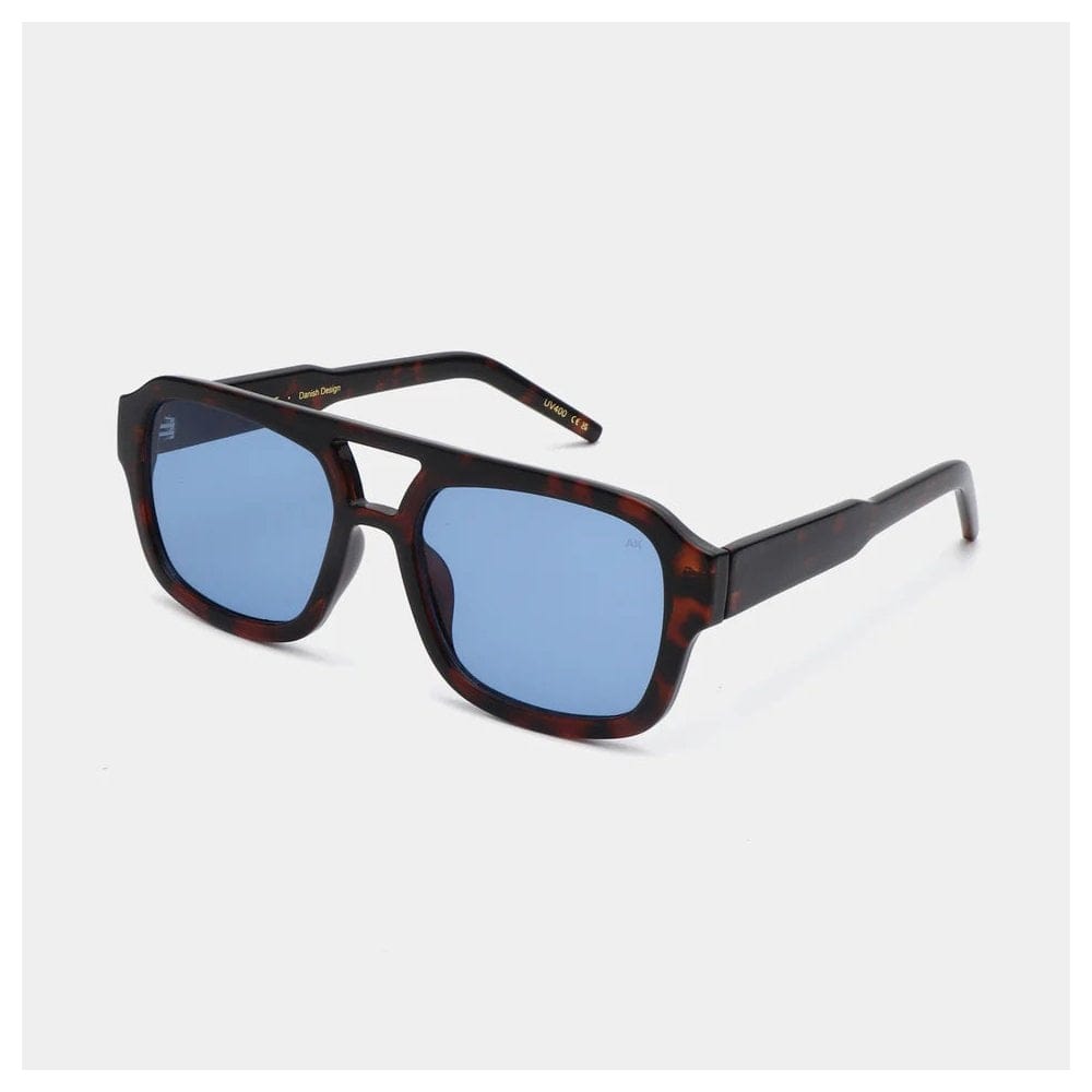 A. Kjaerbede Kaya Sunglasses - Demi-Tortoise Blue Lense