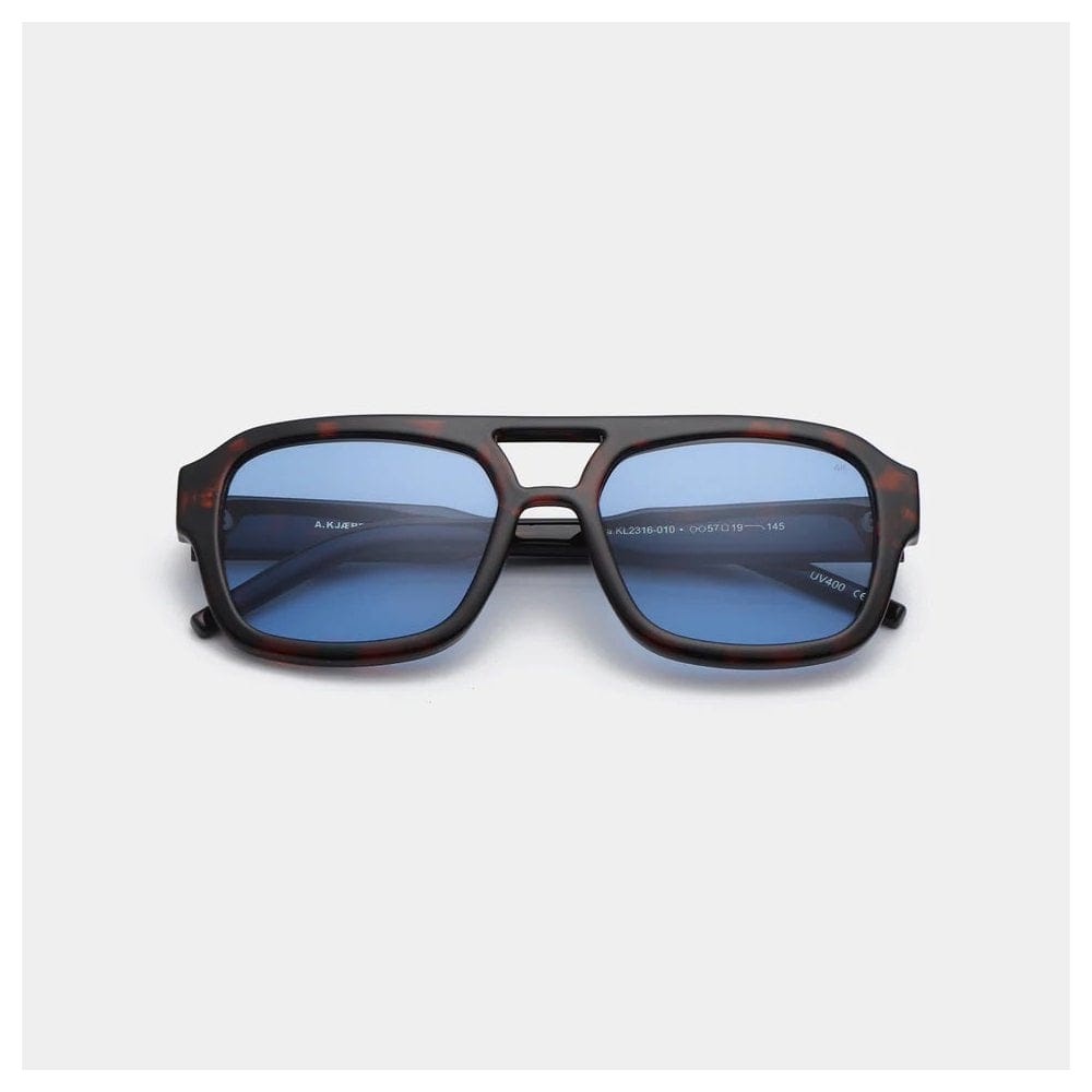 A. Kjaerbede Kaya Sunglasses - Demi-Tortoise Blue Lense