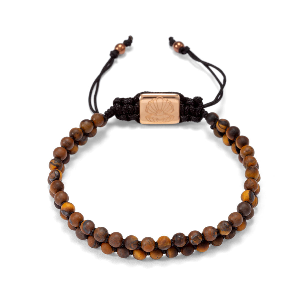 Perle Fini Doub Bead Bracelet Matte Brown