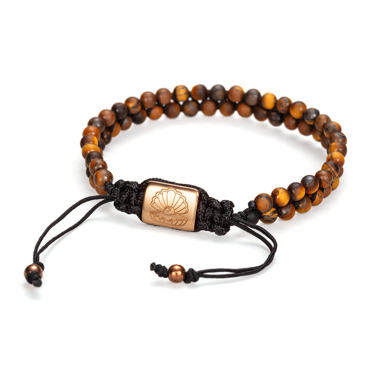 Perle Fini Doub Bead Bracelet Matte Brown