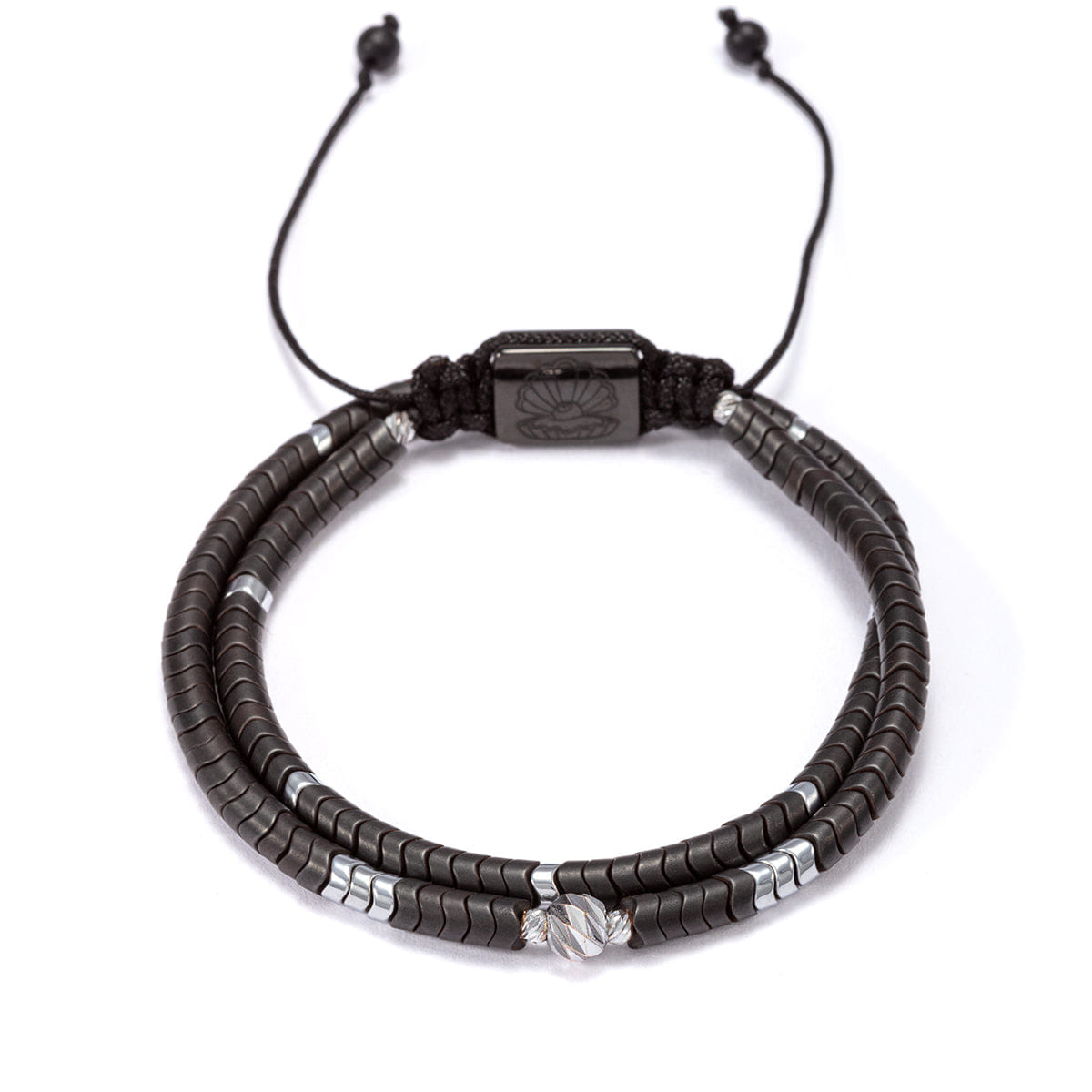Perle Fini Flaweave Wrap Bracelet Black