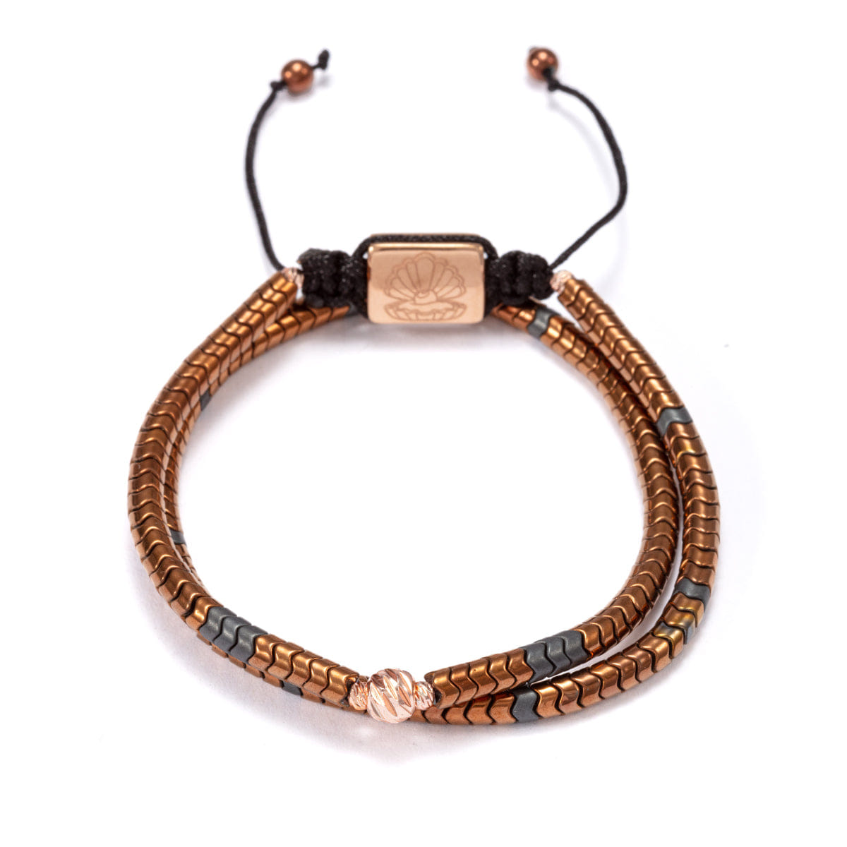 Perle Fini Flaweave Wrap Bracelet Brown