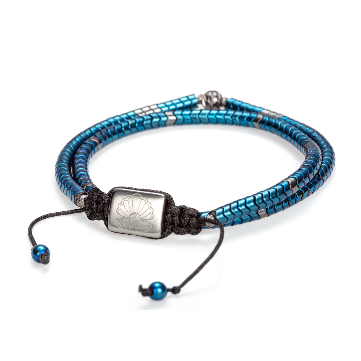 Perle Fini Flaweave Wrap Bracelet Blue