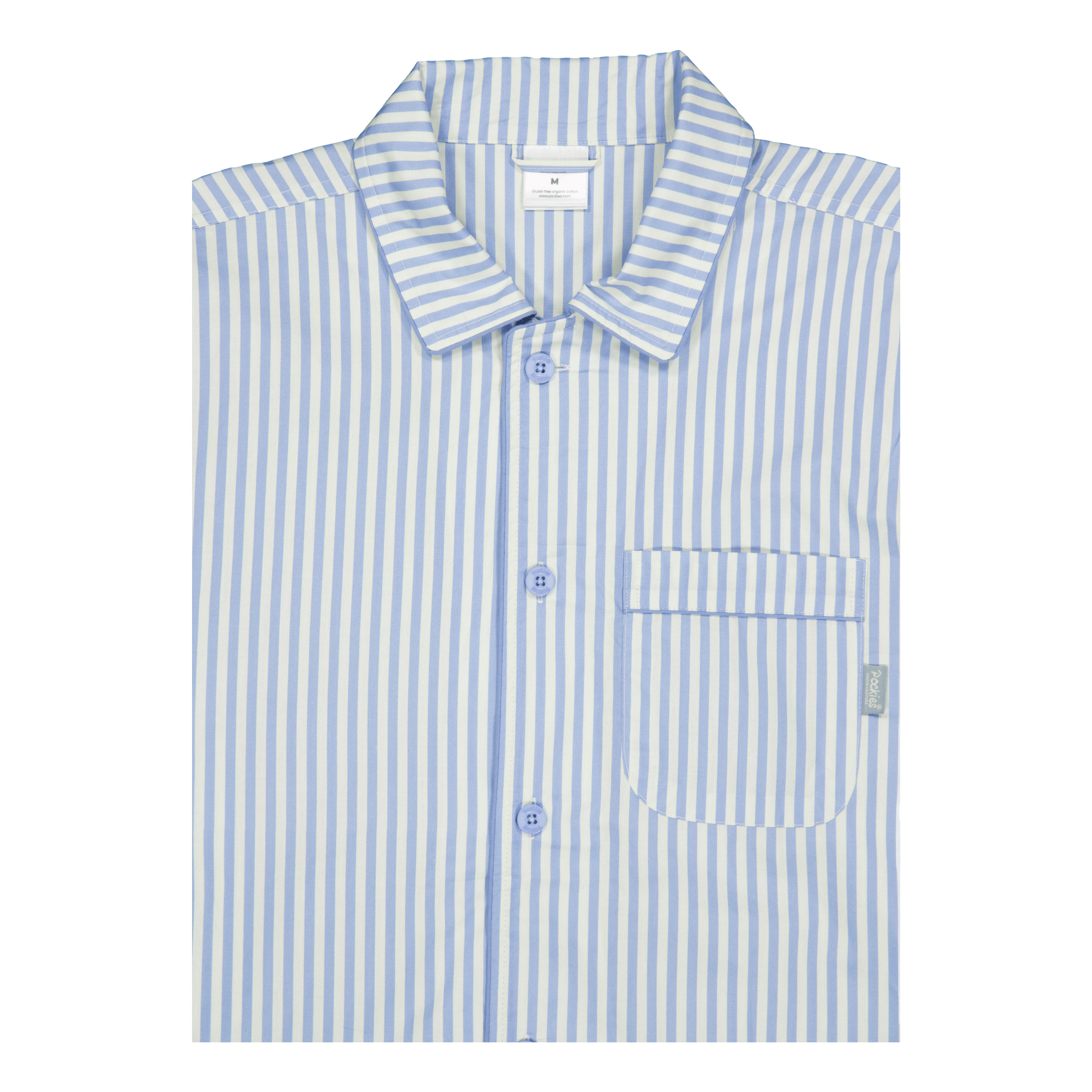 Pockies Ice Blue Striped Pyjama Shirt Blue