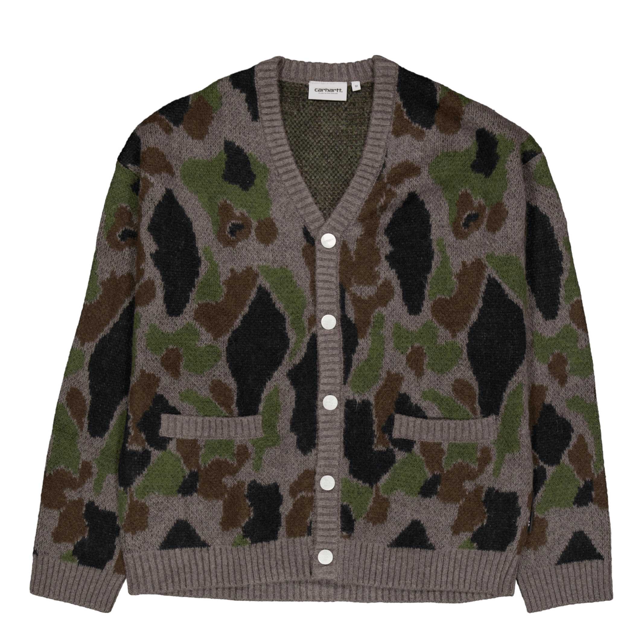 Carhartt WIP Merton Cardigan Camo Duck Jacquard, Grey