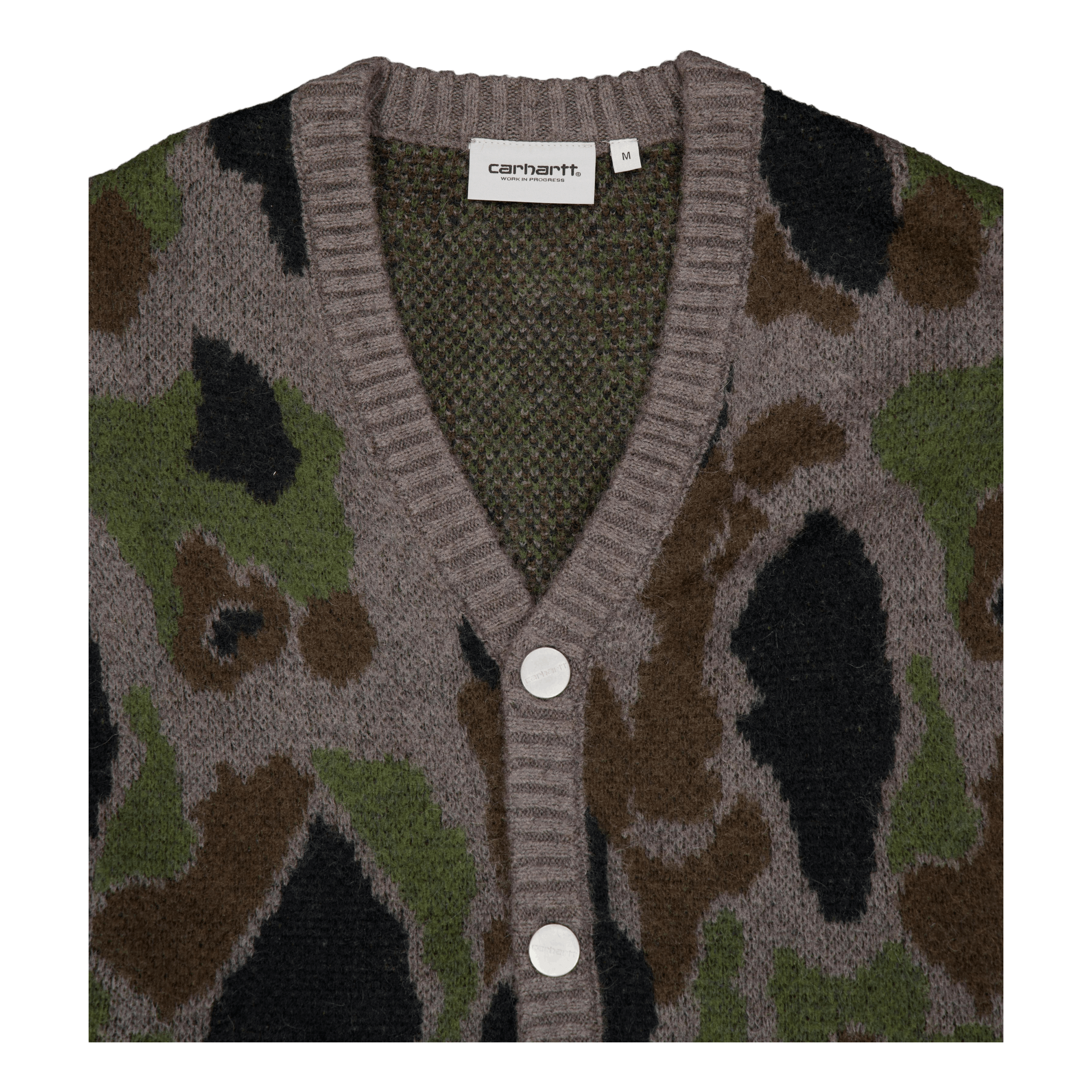Carhartt WIP Merton Cardigan Camo Duck Jacquard, Grey