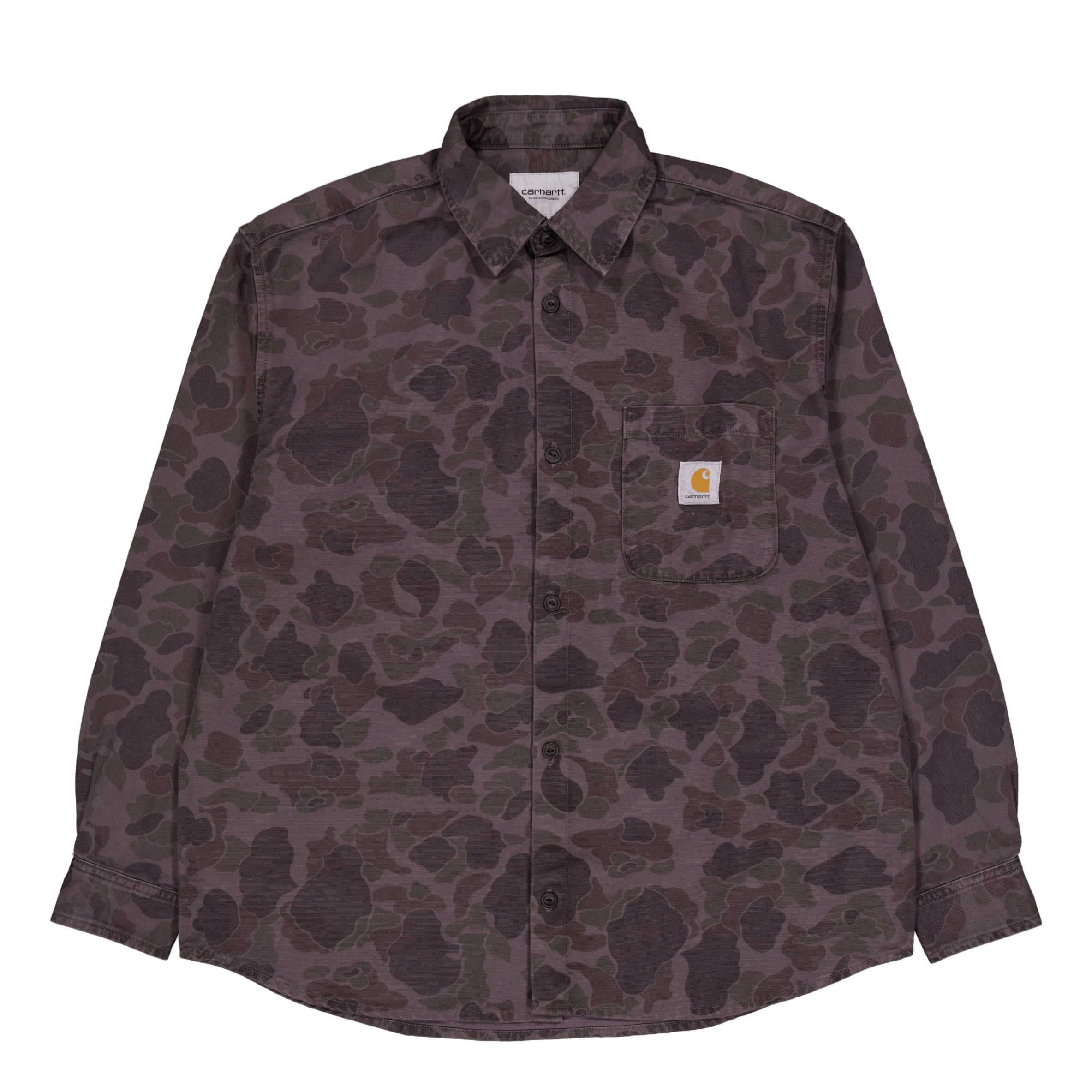 Carhartt WIP L/s Duck Shirt Camo Duck, Green / Graphite