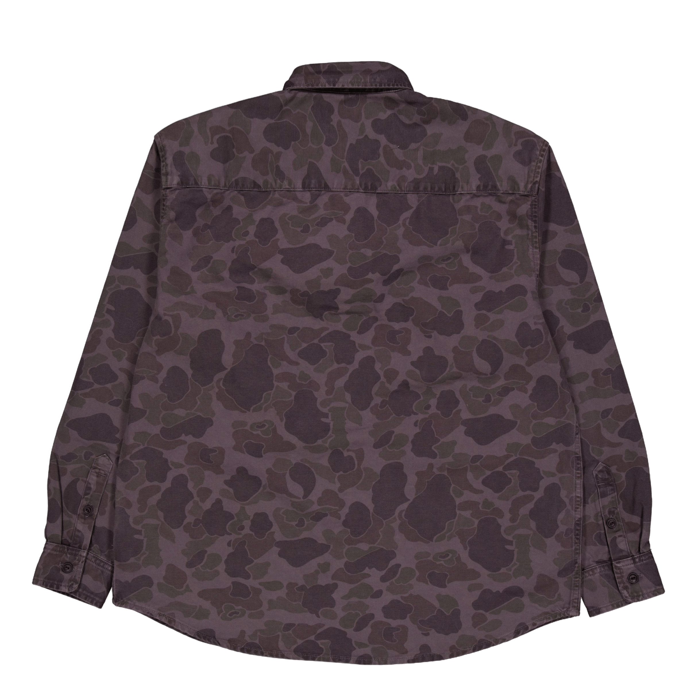 Carhartt WIP L/s Duck Shirt Camo Duck, Green / Graphite