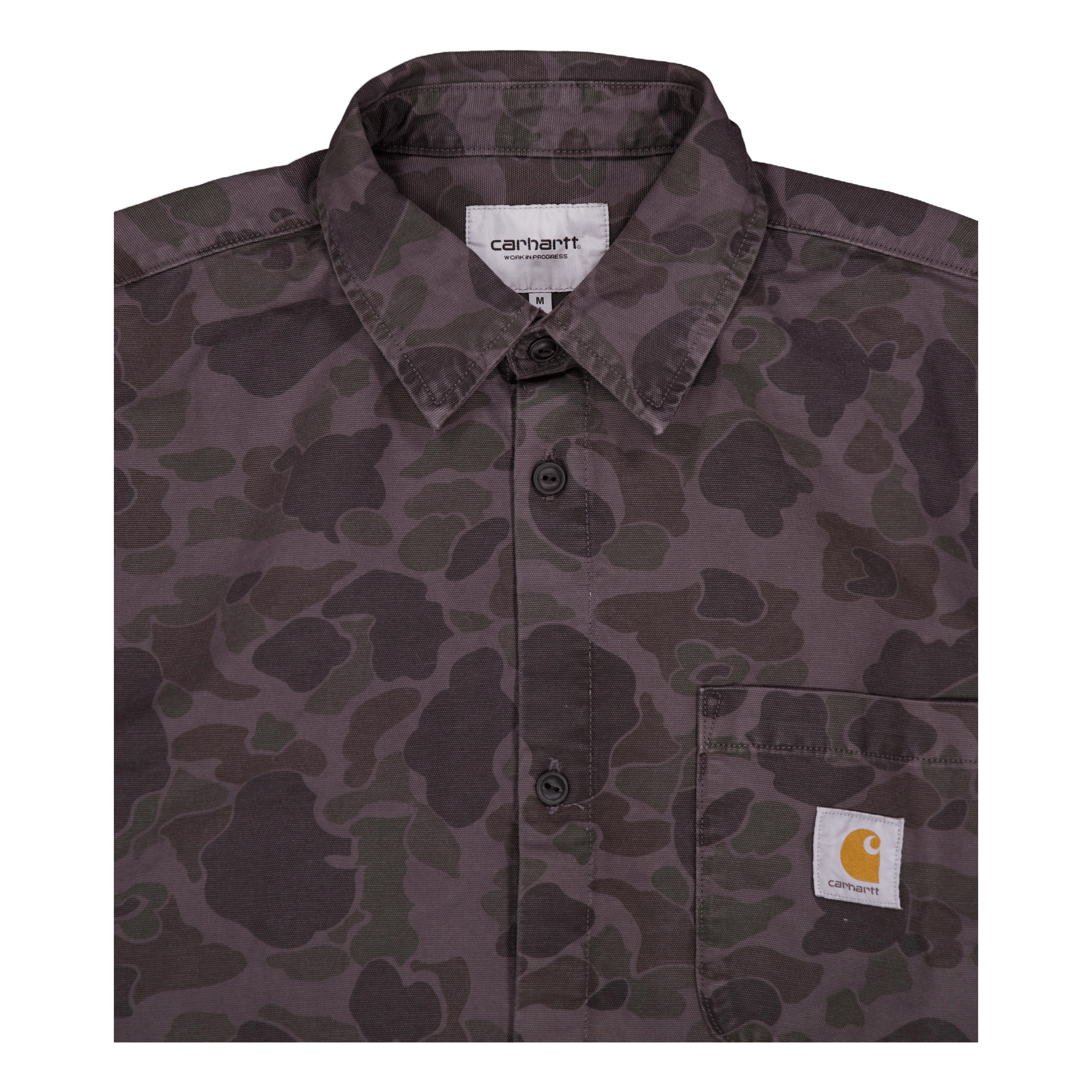 Carhartt WIP L/s Duck Shirt Camo Duck, Green / Graphite