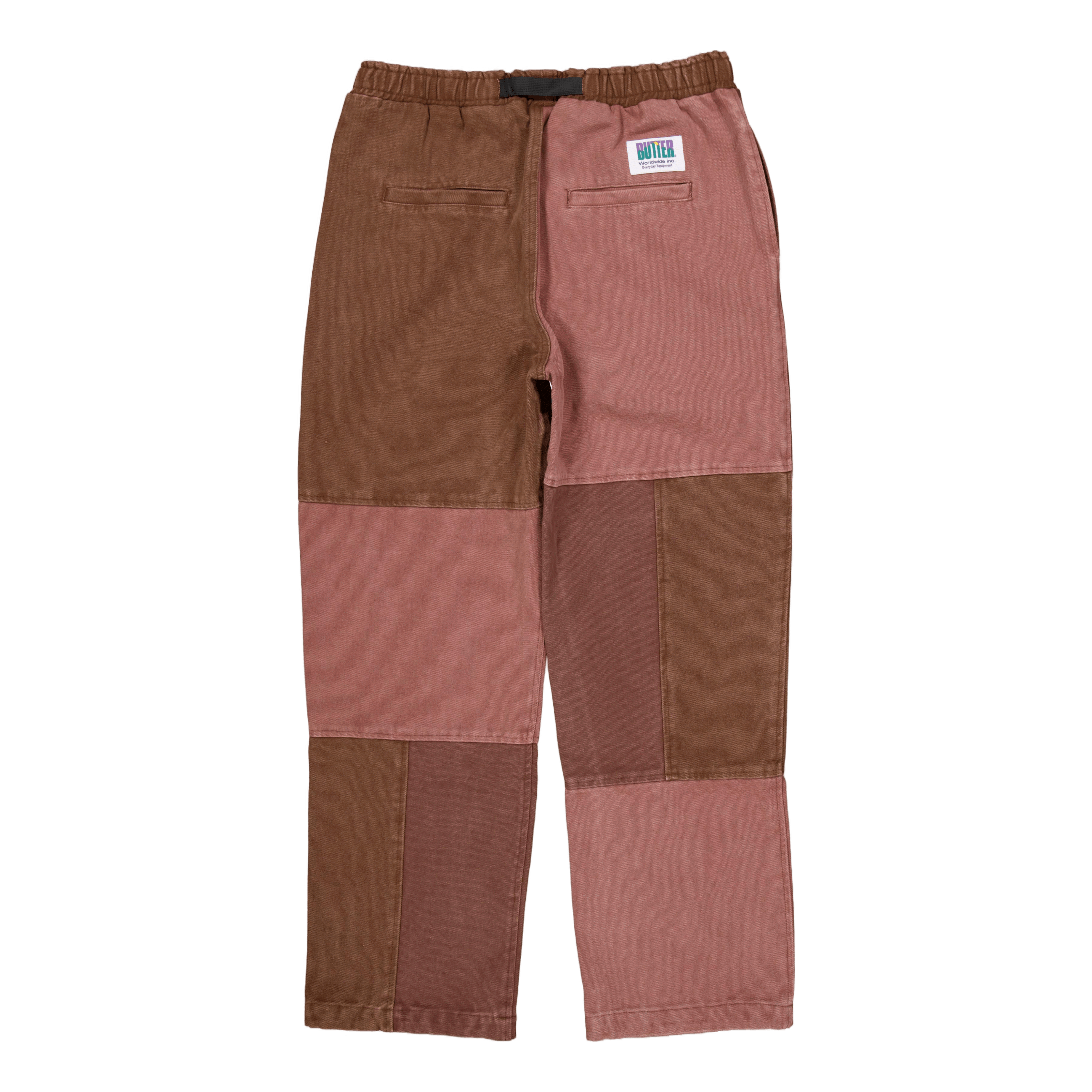 Butter Goods Washed Canvas Patchwork Pants Washed Burgundy