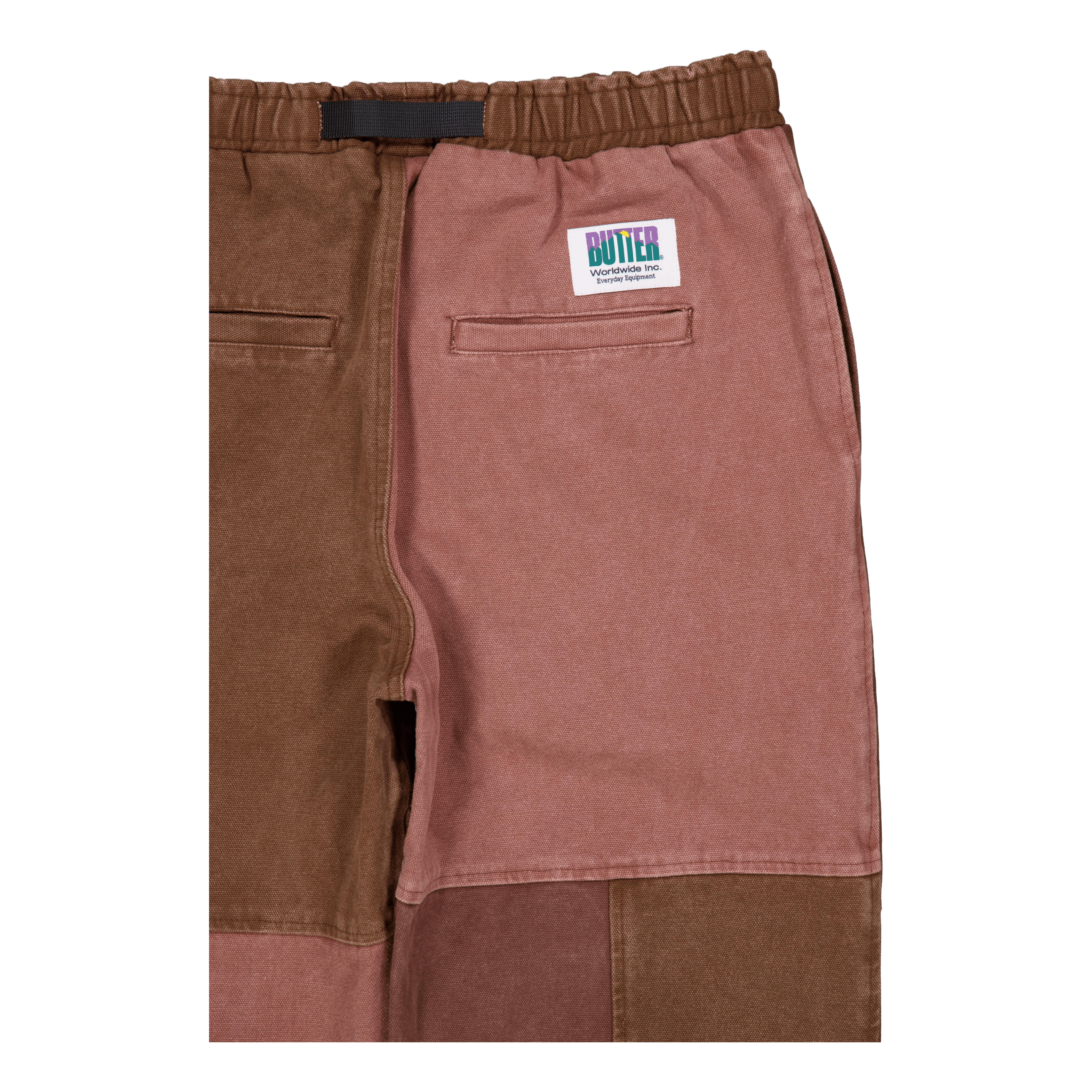 Butter Goods Washed Canvas Patchwork Pants Washed Burgundy
