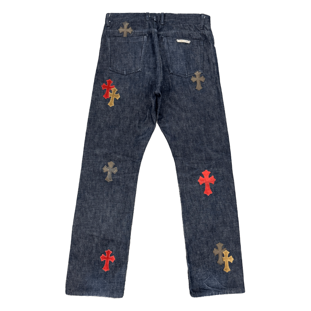 Chrome Hearts Selvedge Denim Cross Patch Jeans