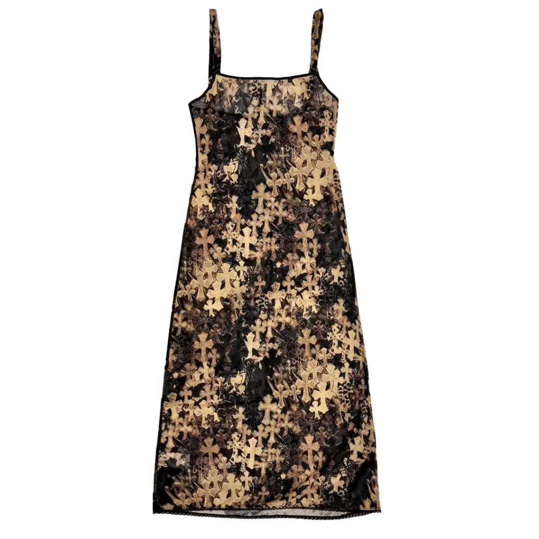 Chrome Hearts All Over Cross Mesh Dress (Womens)