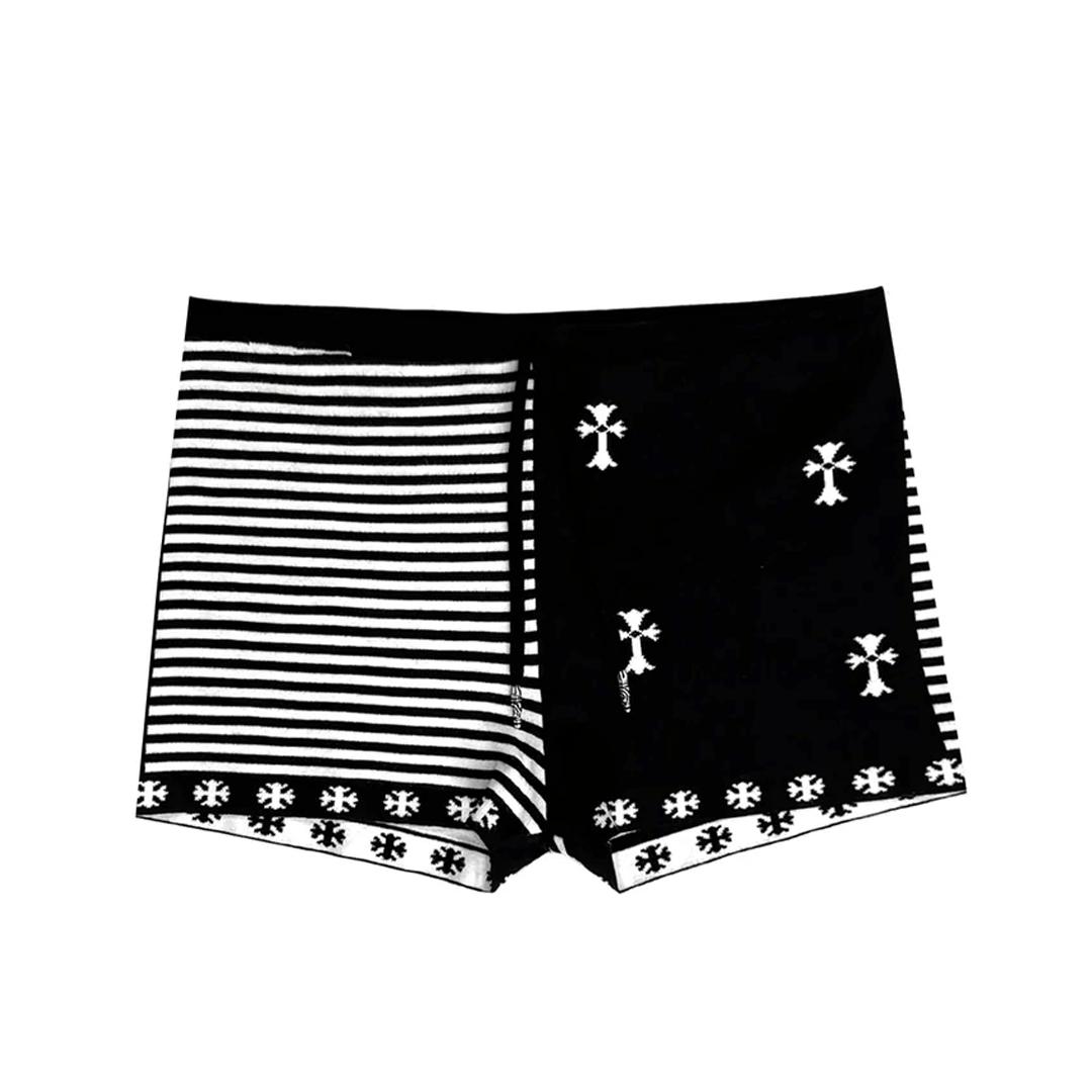 Chrome Hearts Black & White Knitted Split Shorts (Women)