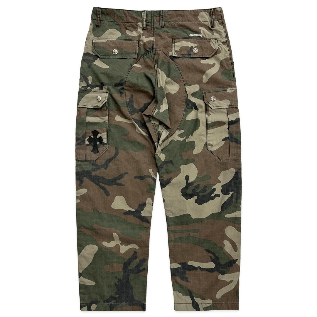 Chrome Hearts Black Patch Camo Cargo Ripstop Pants