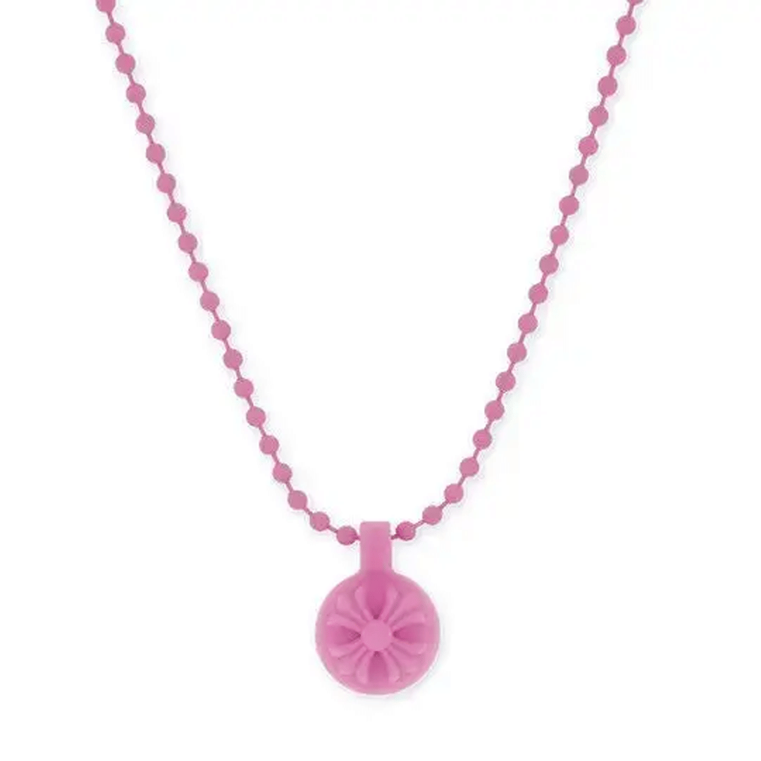 Chrome Hearts Silichrome Cross Ball Necklace Pink
