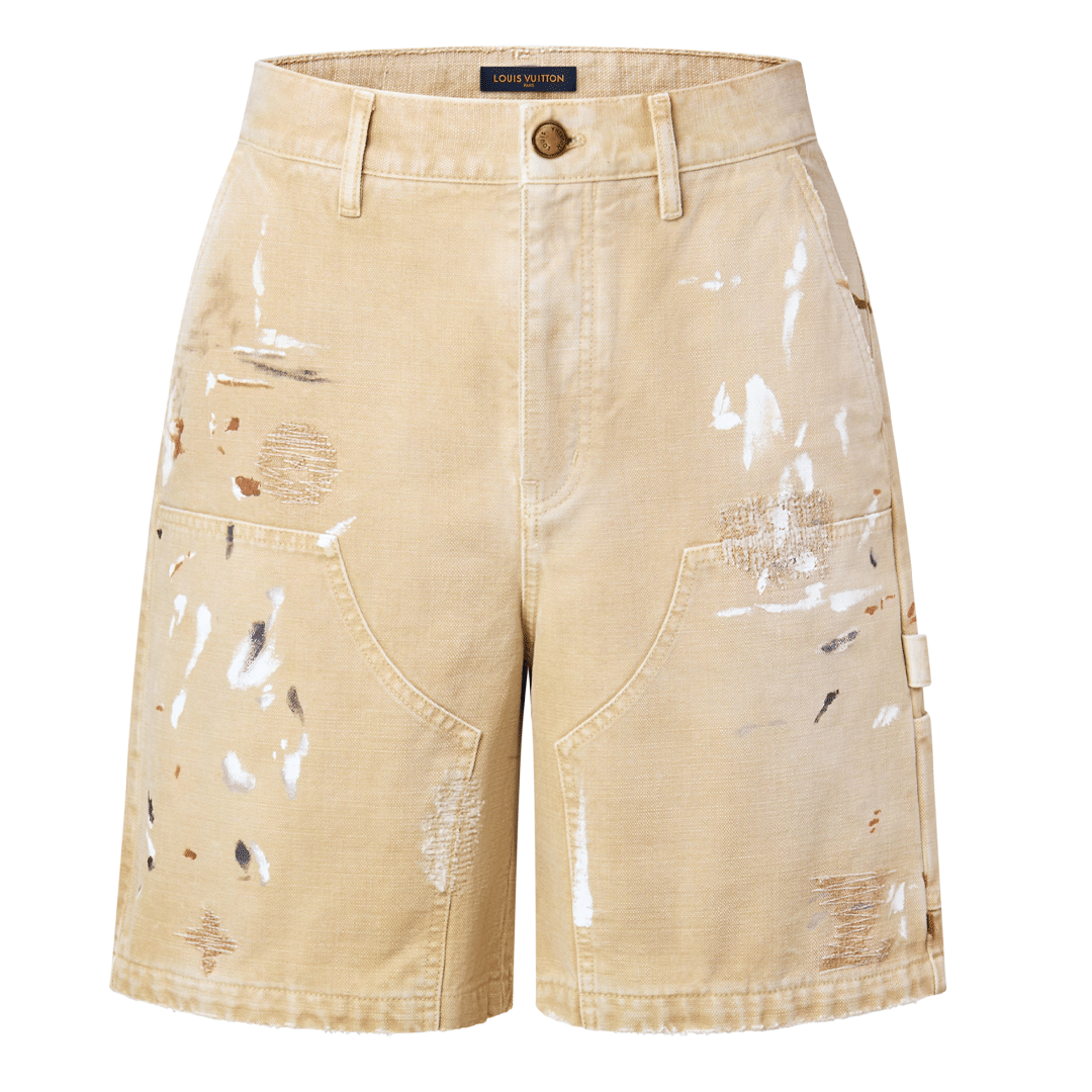 Louis Vuitton Embellished Denim Carpenter Shorts