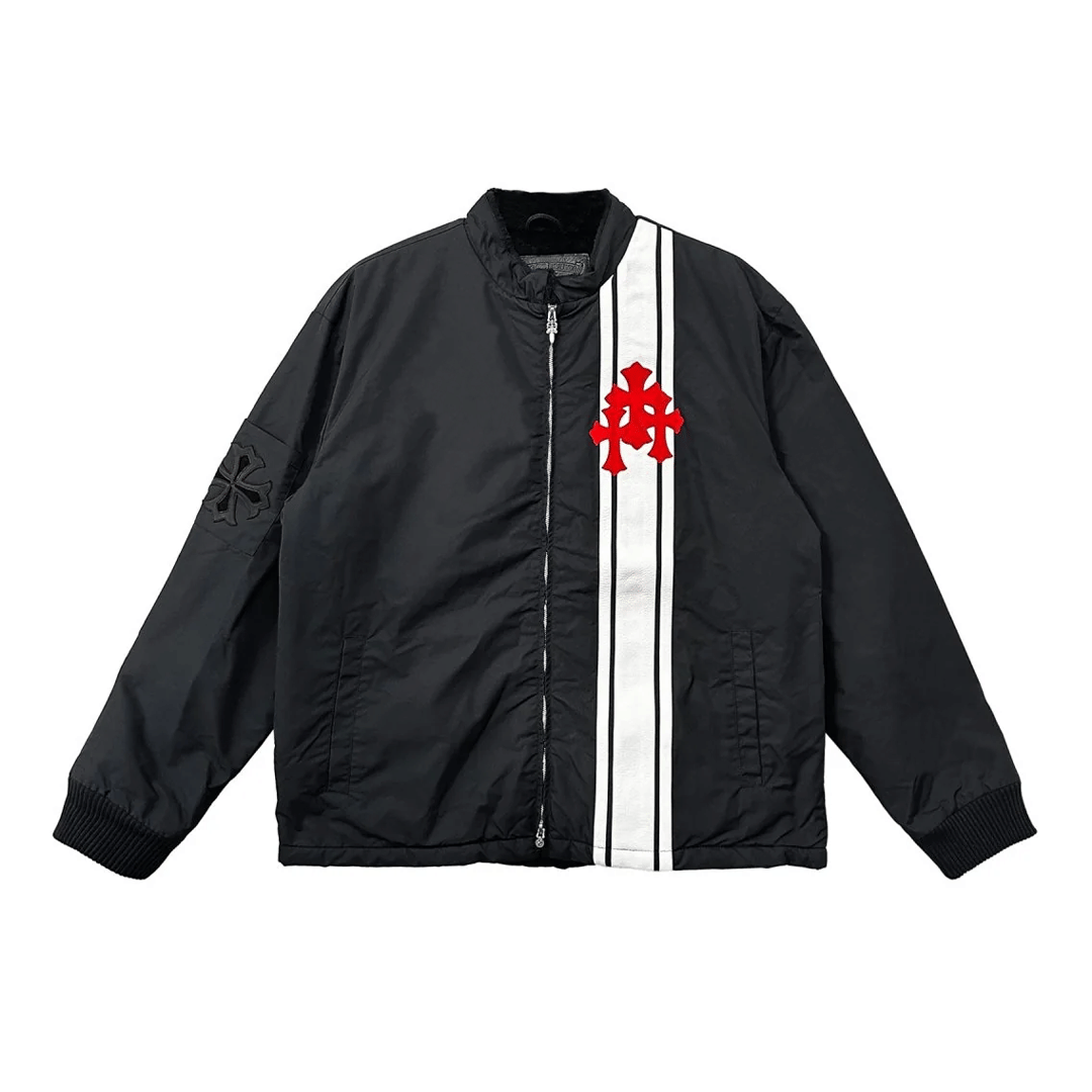 Chrome Hearts Triple Cross Patch Racing Jacket Black