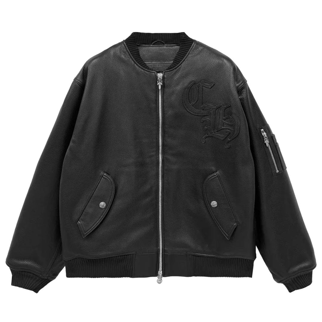 Chrome Hearts CH Leather Varsity Jacket "On Target"