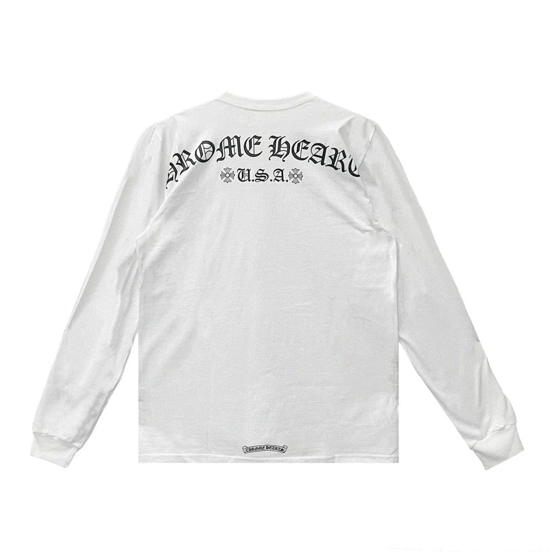 Chrome Hearts Shoulder Logo Long Sleeve T-Shirt White
