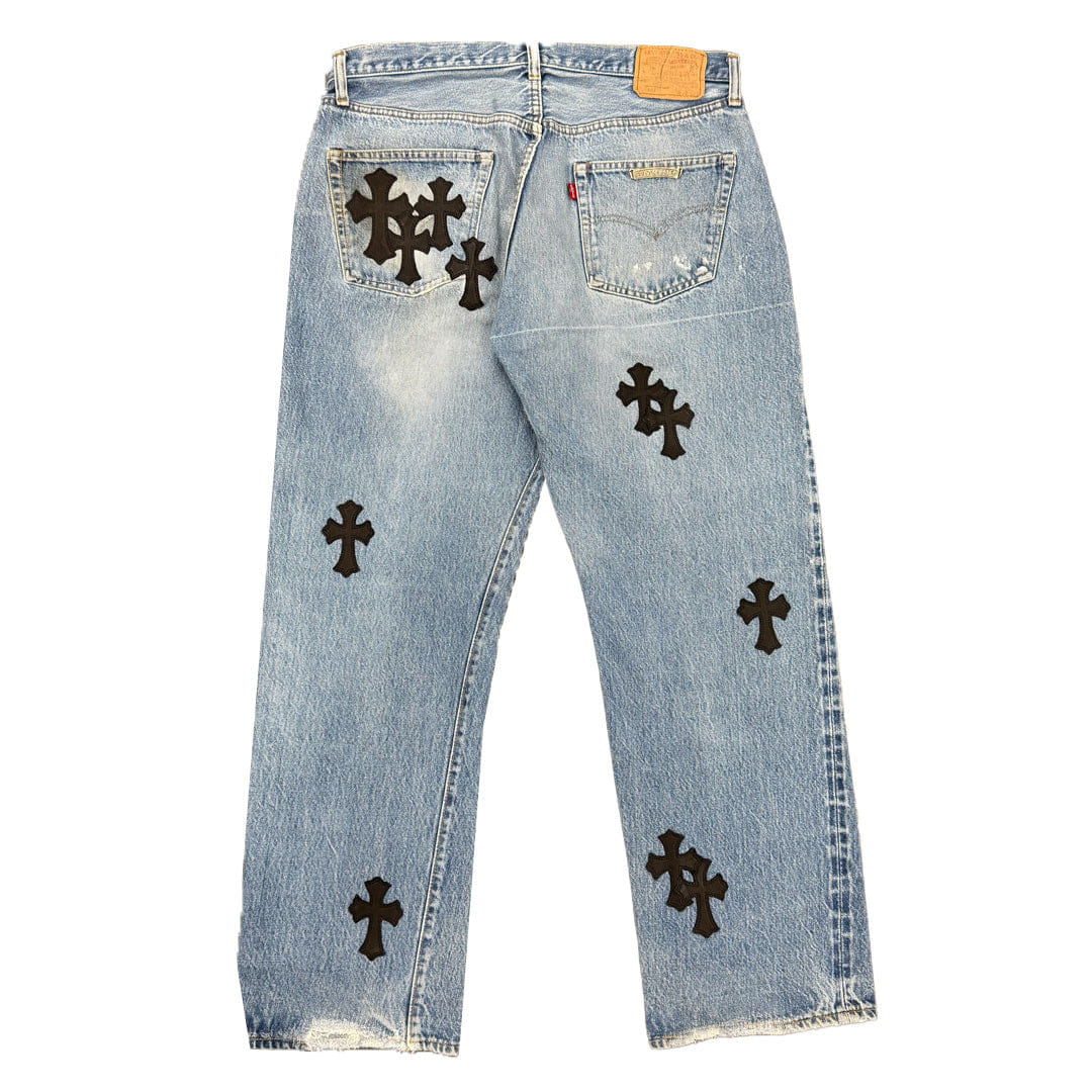 Chrome Hearts Levi's Red Tab 501 Patch Denim Jeans