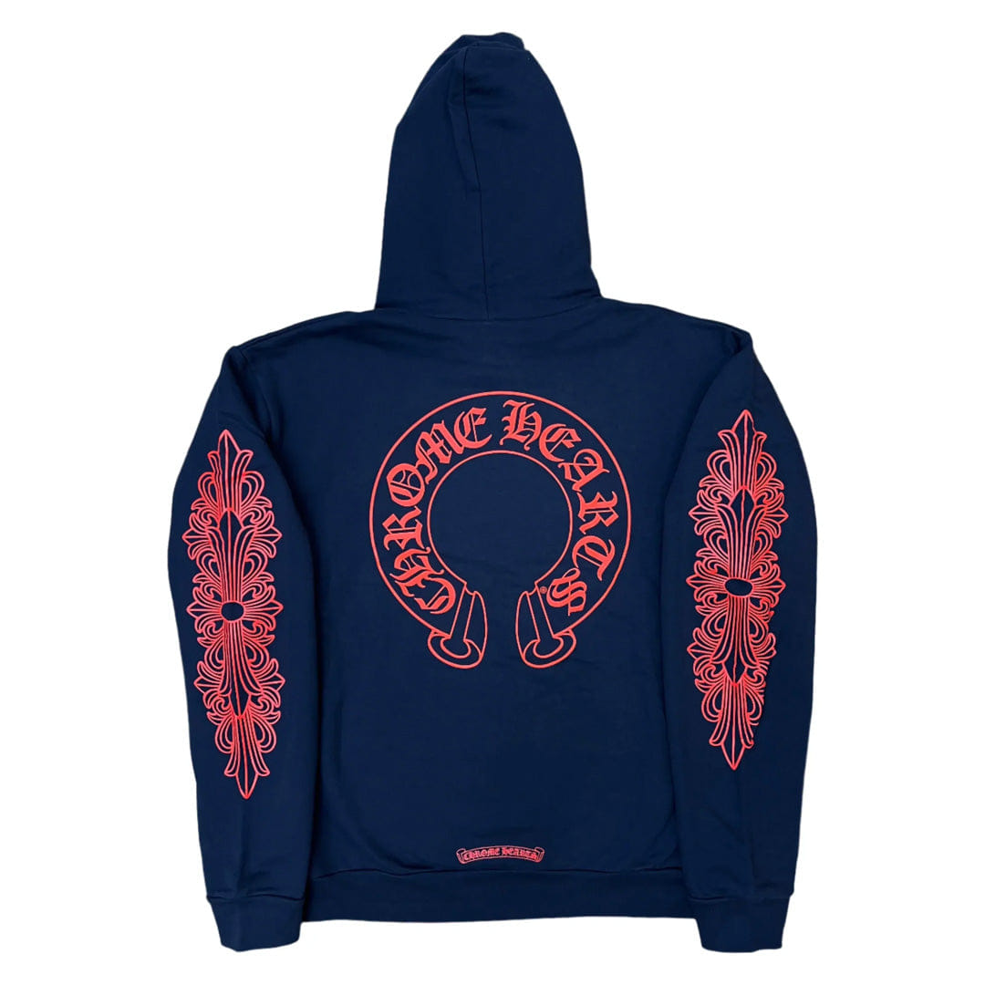 Chrome Hearts Navy Red Floral Hoodie
