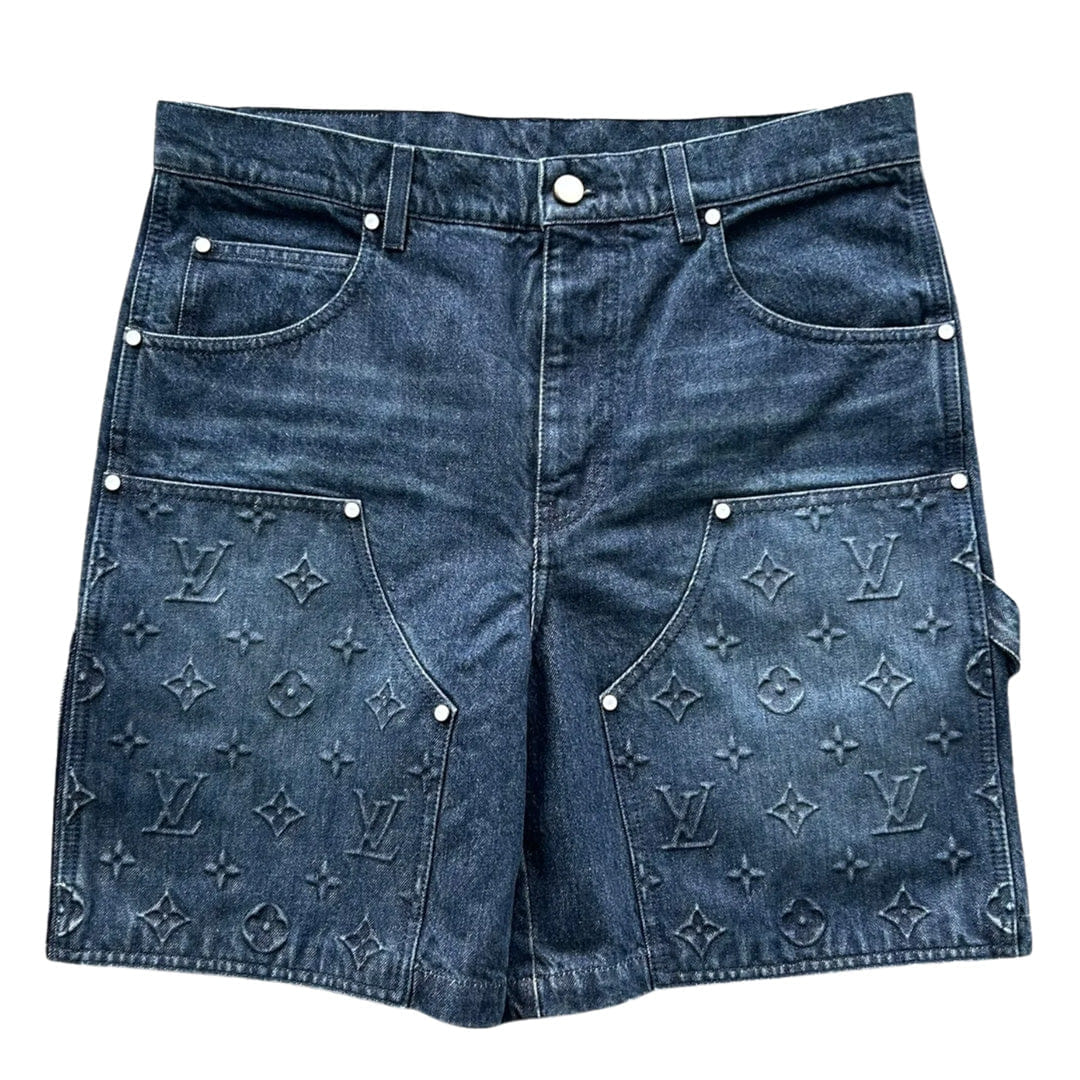 Louis Vuitton Blue Monogram Carpenter Denim Shorts