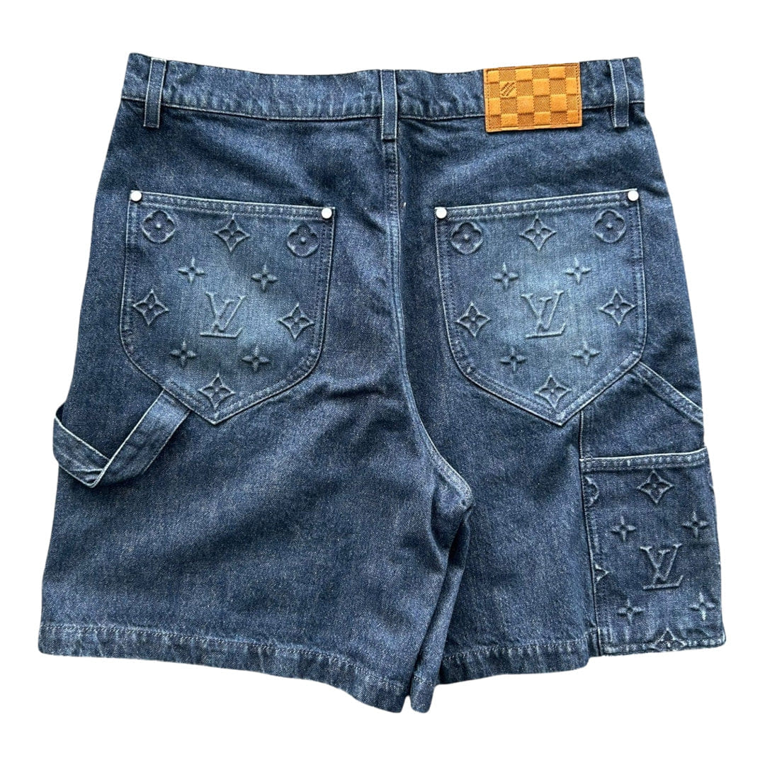 Louis Vuitton Blue Monogram Carpenter Denim Shorts