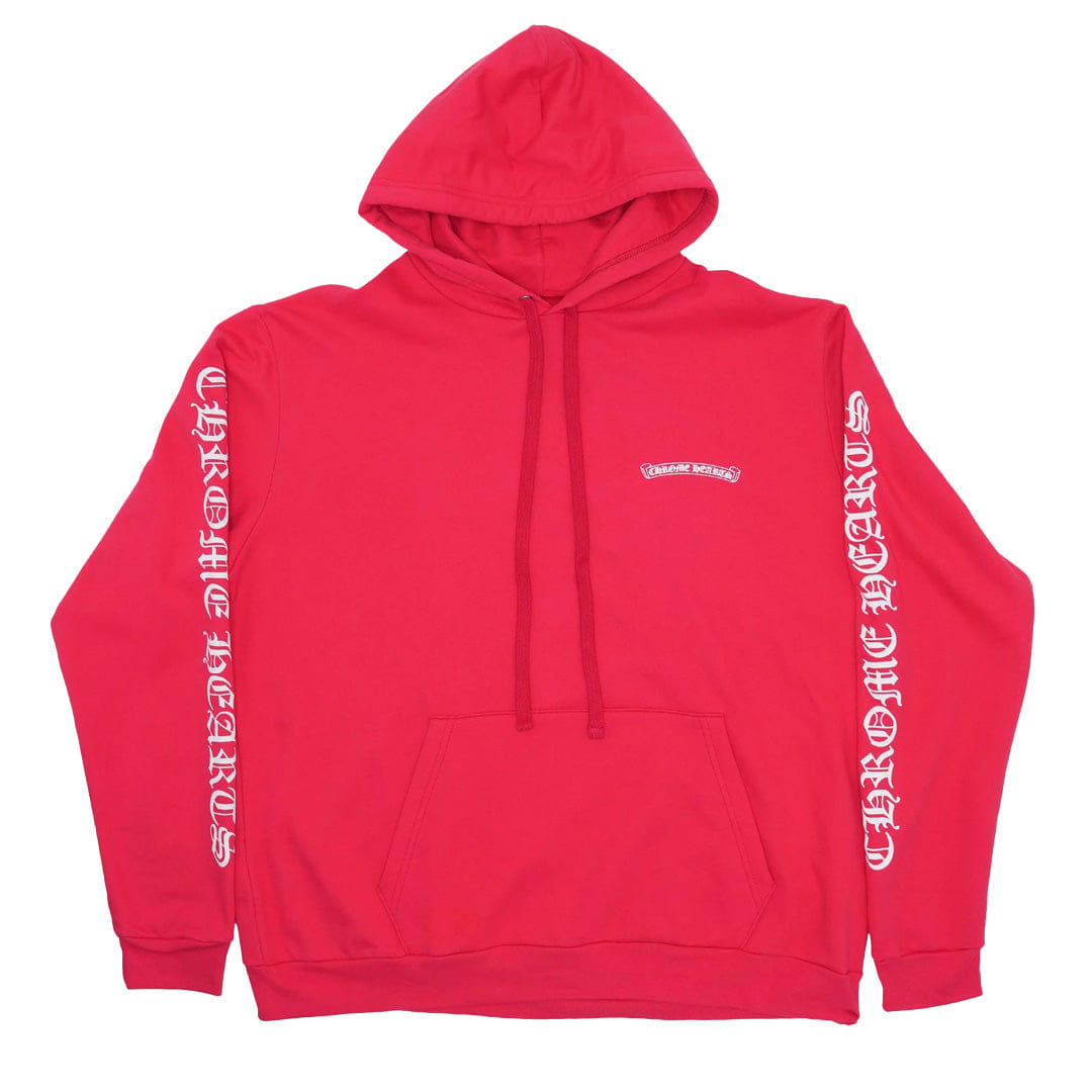 Chrome Hearts Scroll Logo Hoodie Red