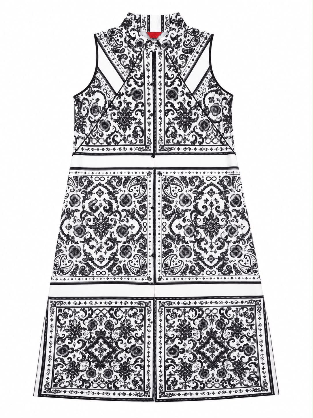 Maison Clad DRESS BOM-BOM BANDANA BLACK AND WHITE MOSAIC MCL12301